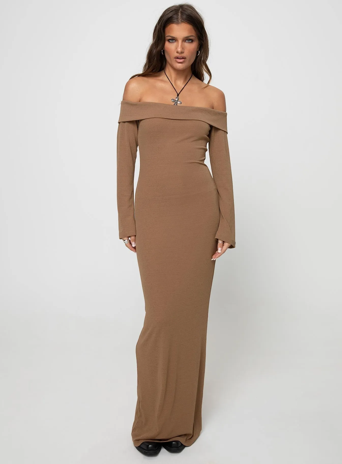 Maida Maxi Dress Light Brown