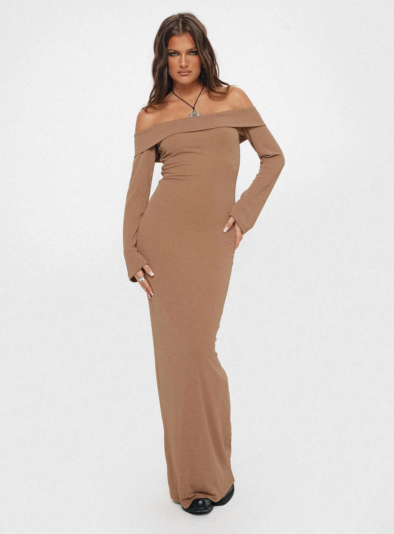 Maida Maxi Dress Light Brown