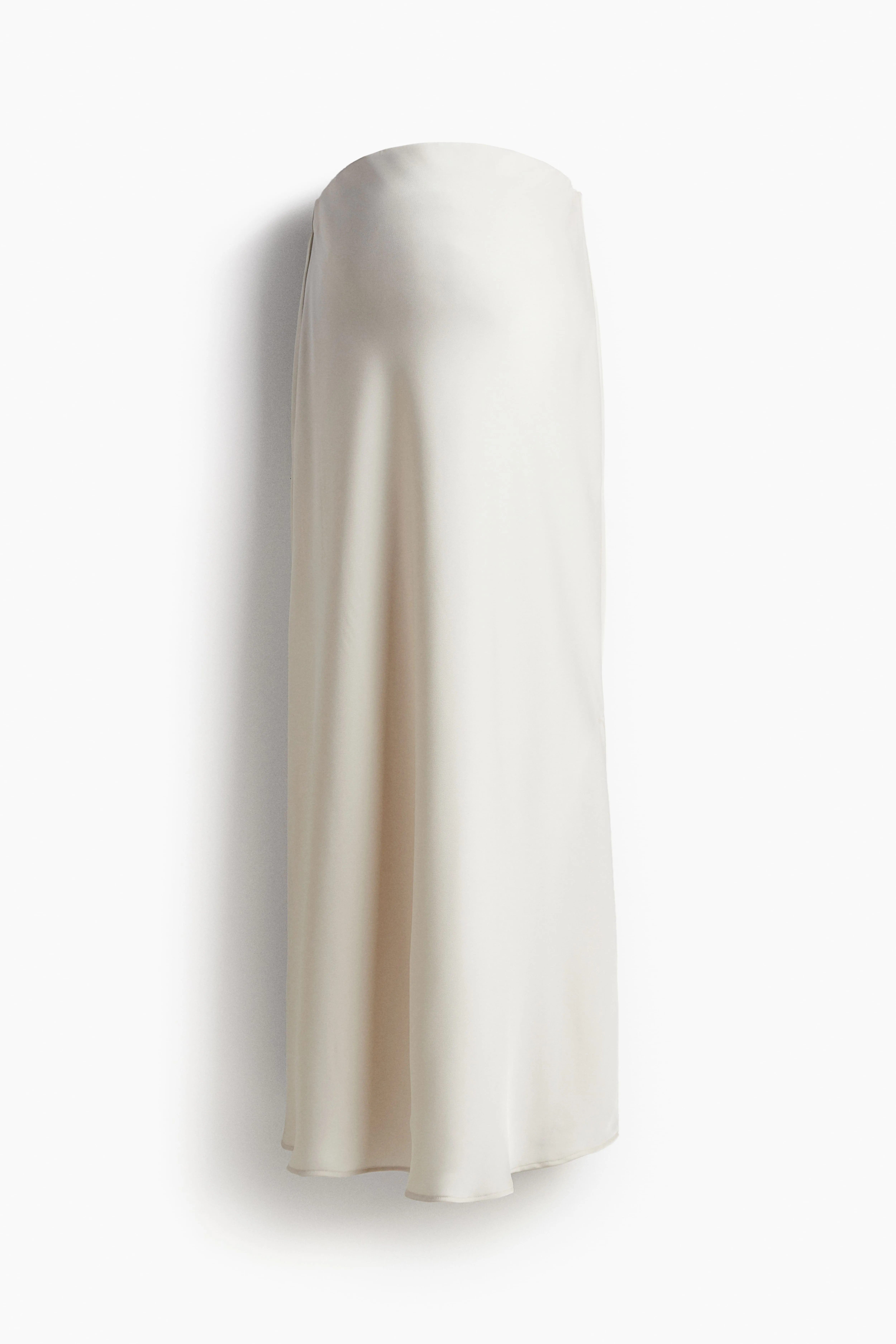 MAMA Satin slip skirt - High waist - Long - Cream - Ladies | H&M GB