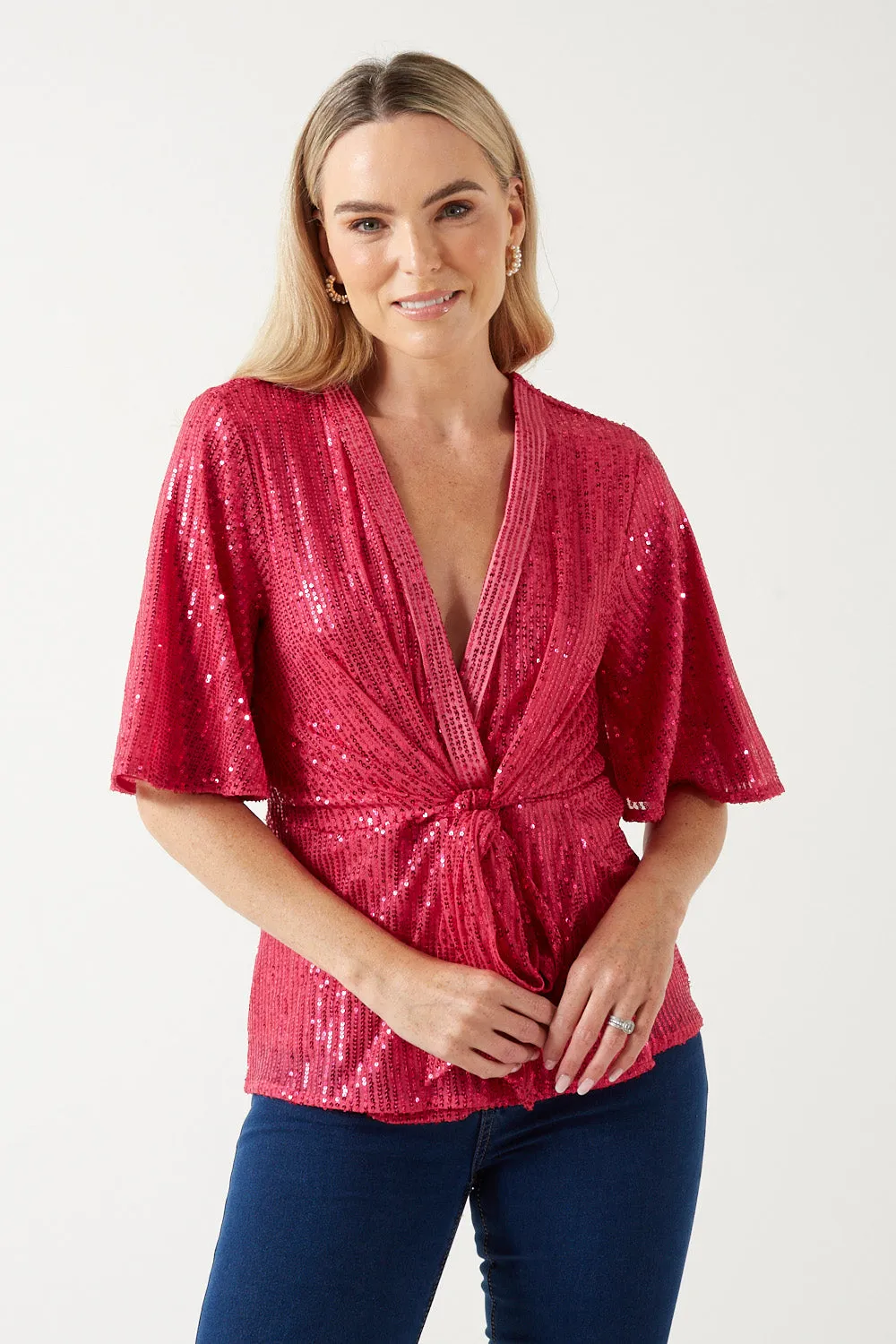 Marc Angelo Sequin Tie Top