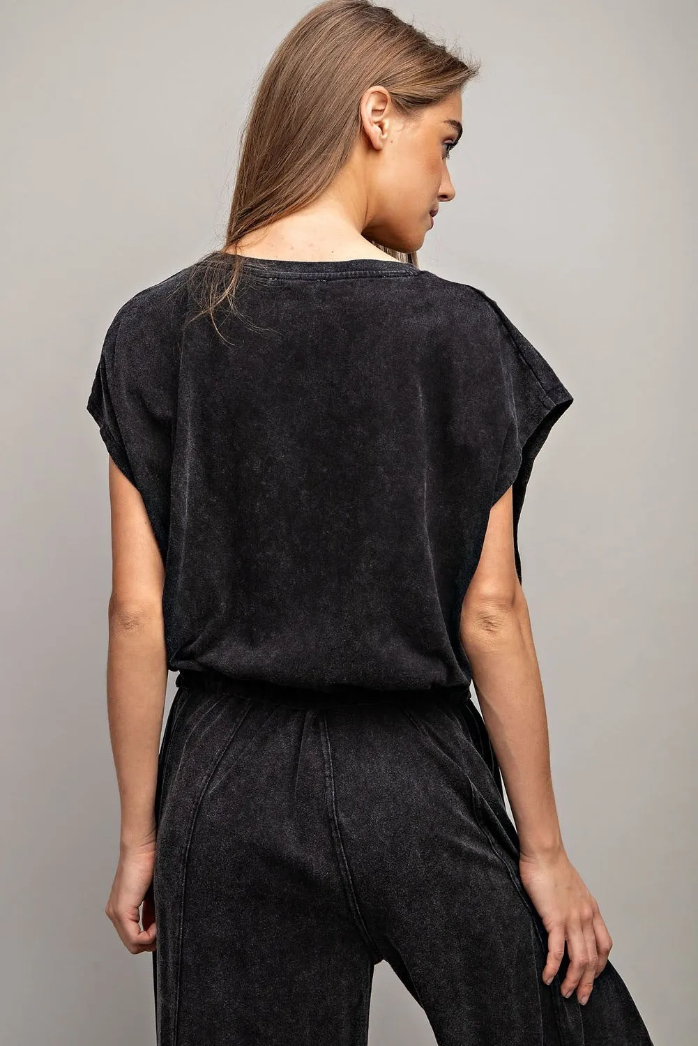 Mineral Washed Short Sleeve Top