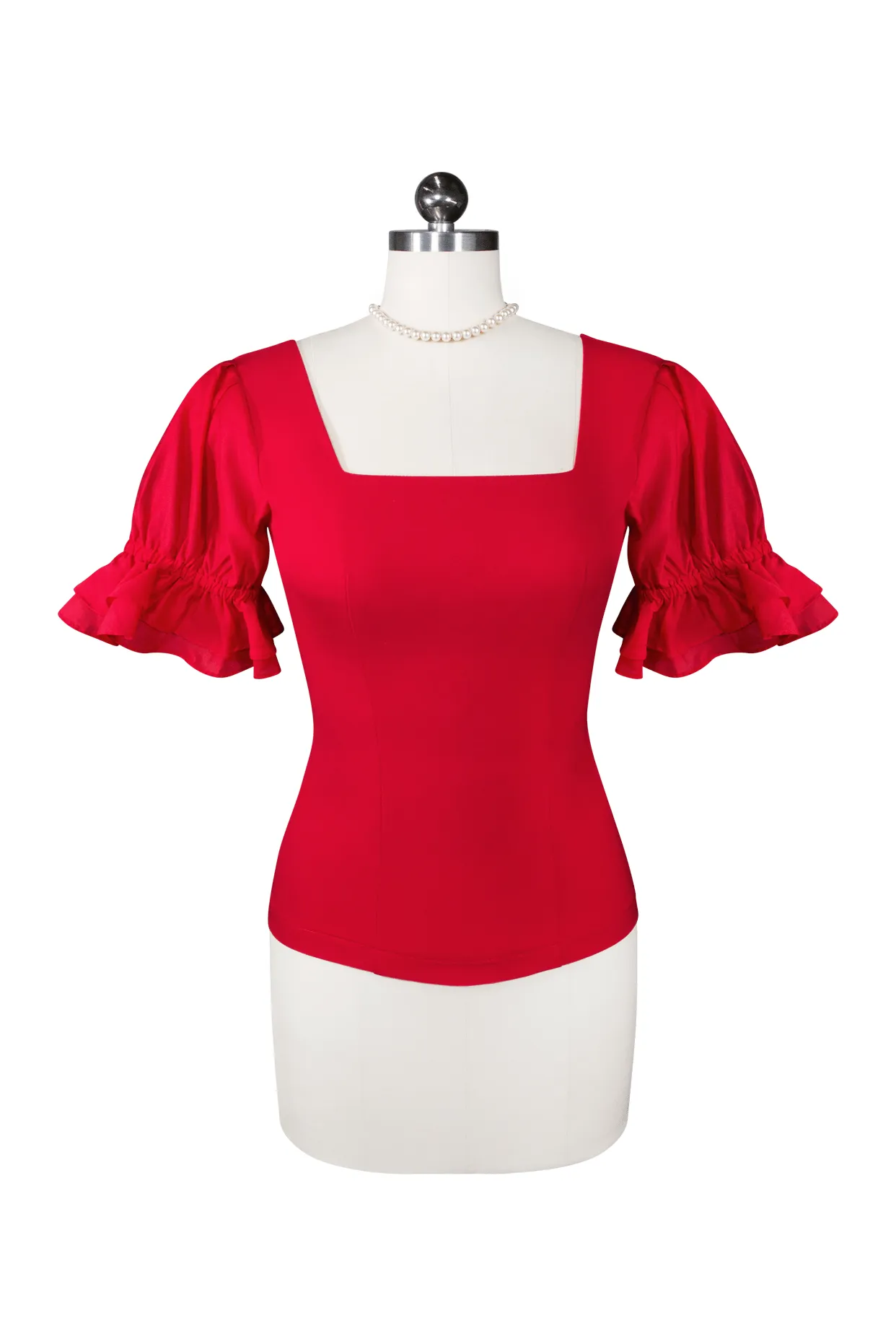 Miss Strawberry Pageant Ruffle Sleeve Top