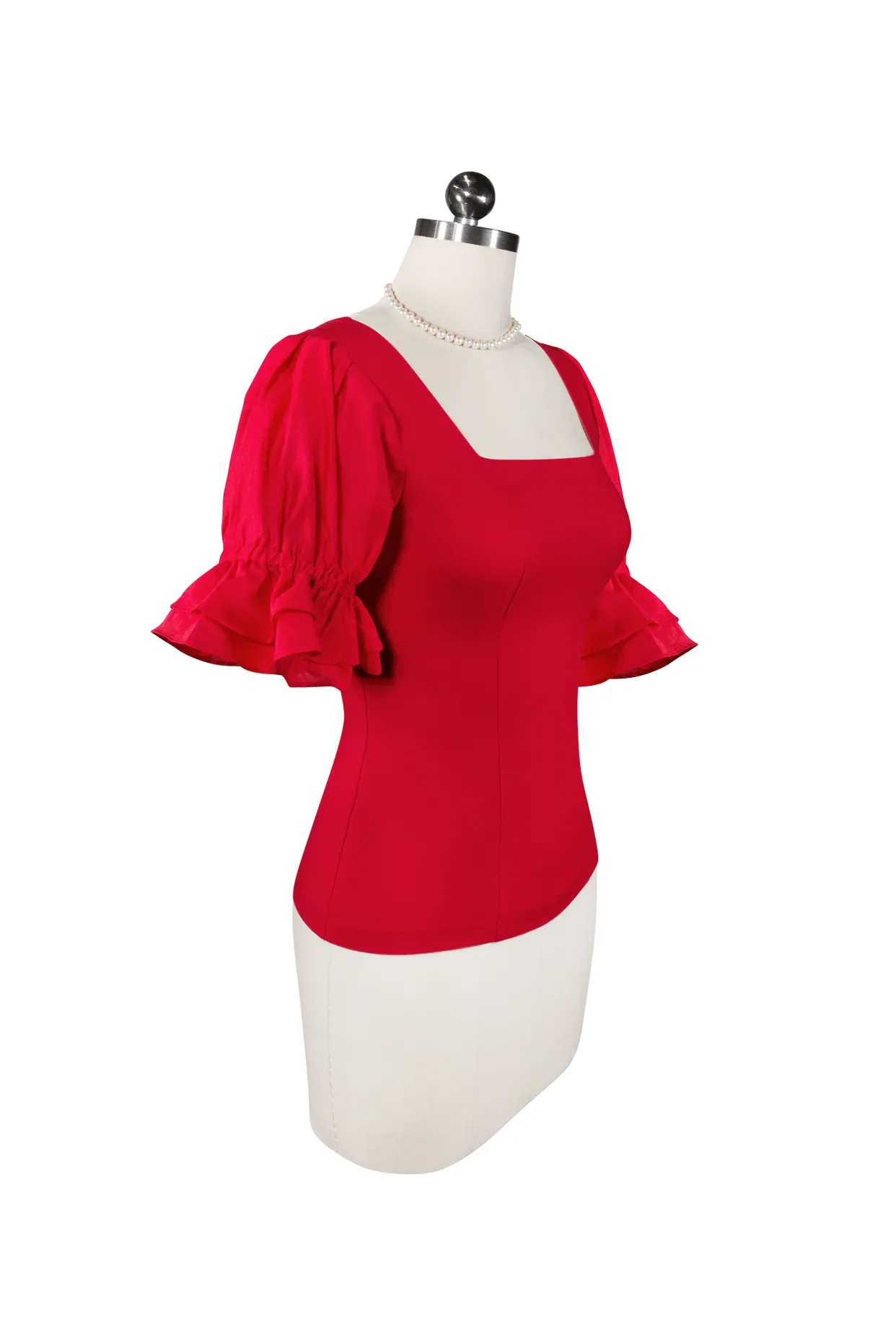 Miss Strawberry Pageant Ruffle Sleeve Top