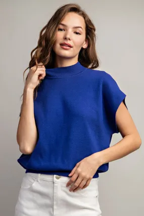 Mock Neck Short Sleeve Top