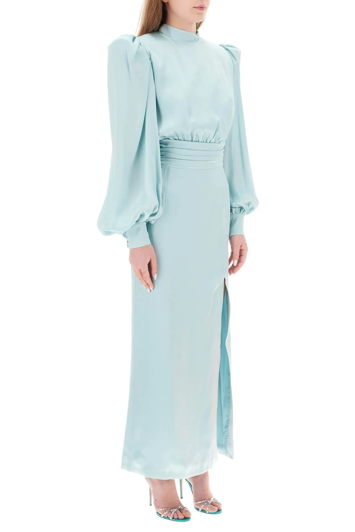 Mvp Wardrobe 'Edendale' Long Dress In Satin   Light Blue