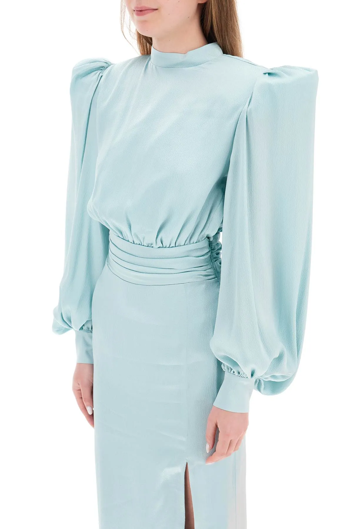 Mvp Wardrobe 'Edendale' Long Dress In Satin   Light Blue