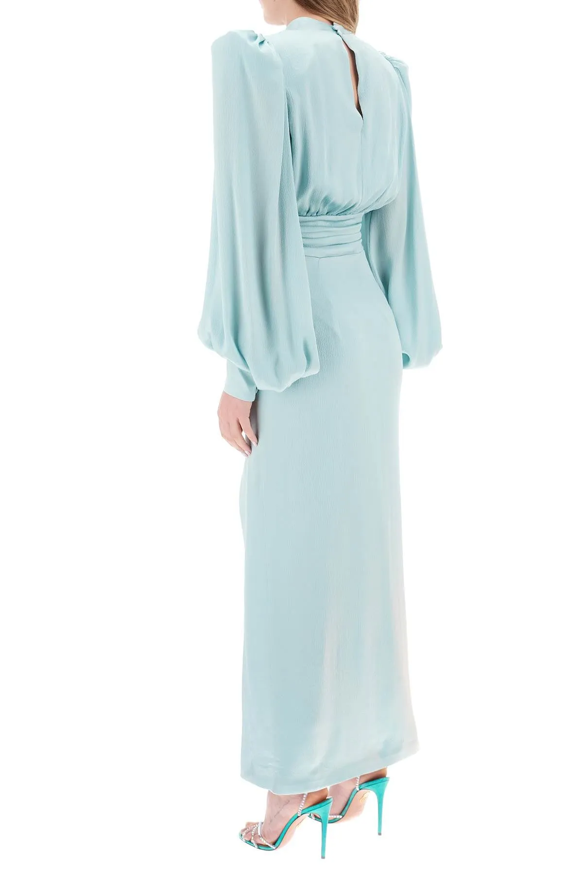 Mvp Wardrobe 'Edendale' Long Dress In Satin   Light Blue