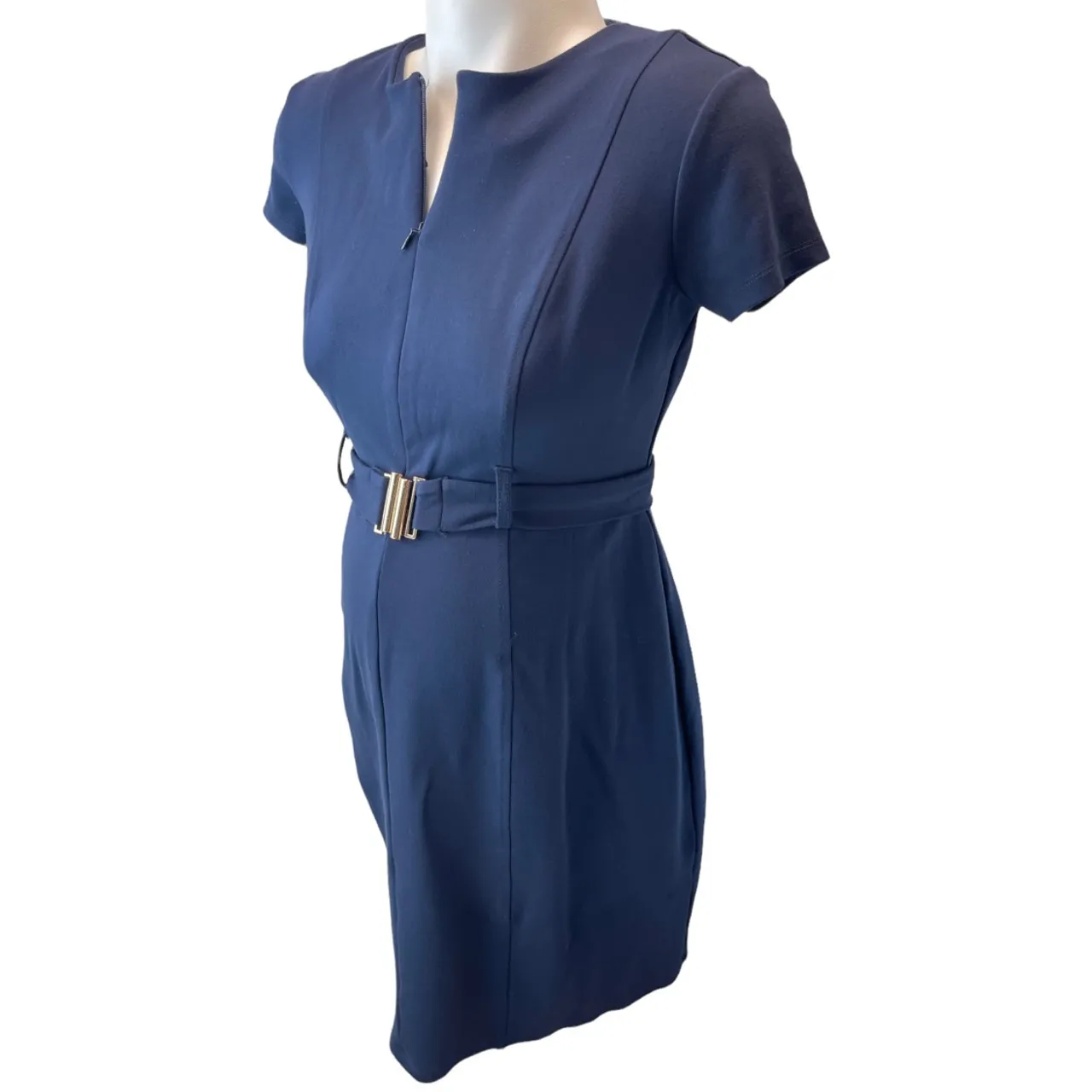 Navy Blue Seraphine Career Maternity Belted Dress (Gently Used - Size 6 USA)