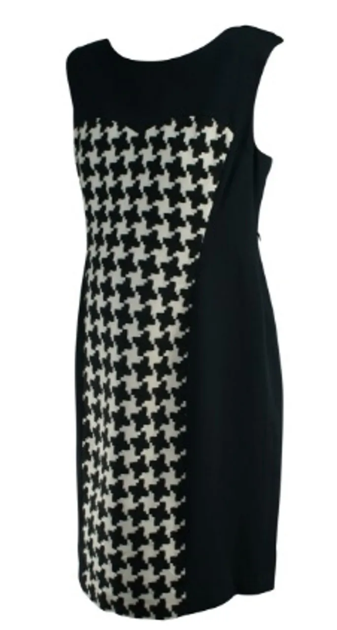 *New* Black and White Suzi Chin for A Pea in the Pod Maternity Puzzle Piece Print Maternity Dress (Size Large)