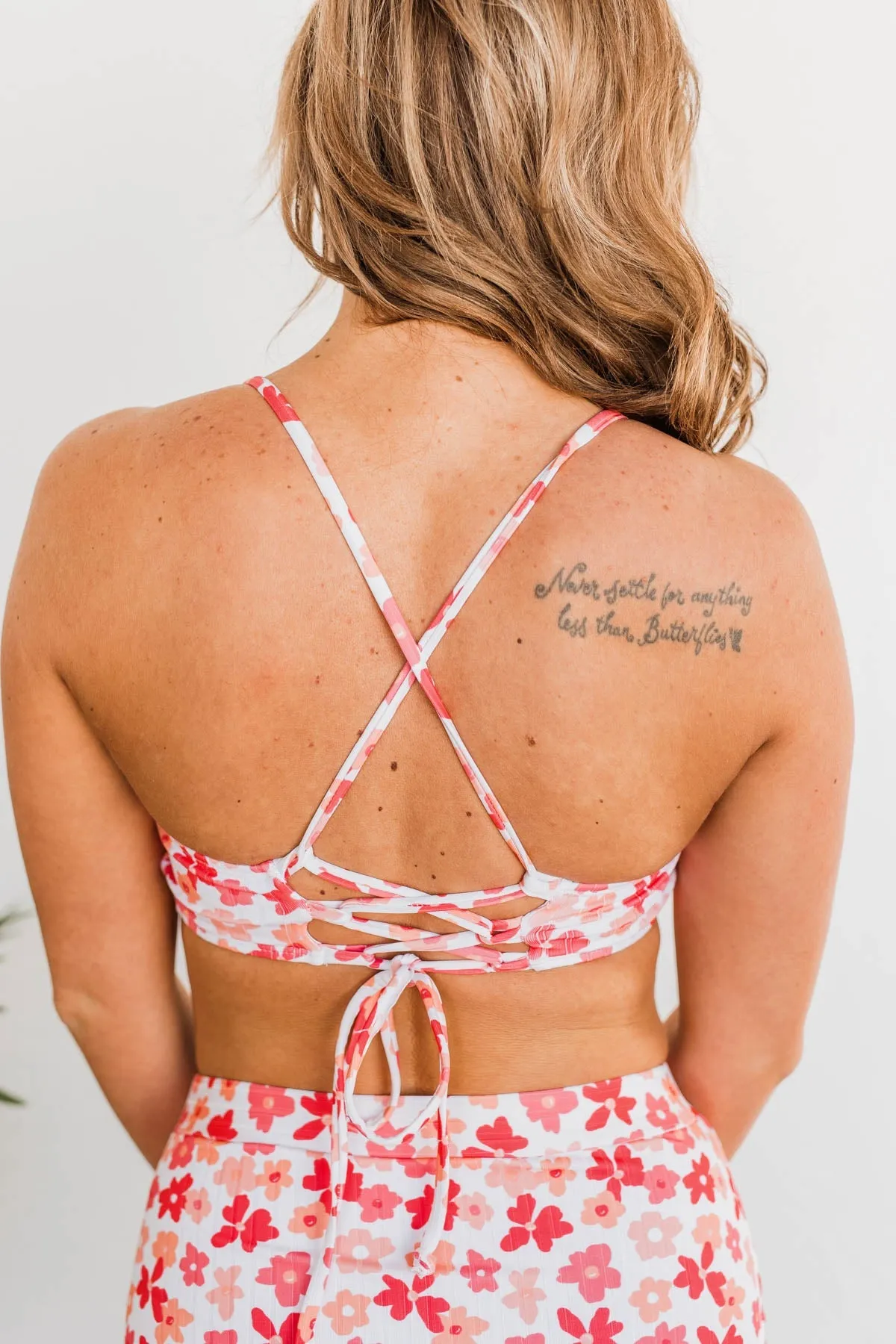 Off To The Ocean Triangle Bikini Top- Peach & Coral