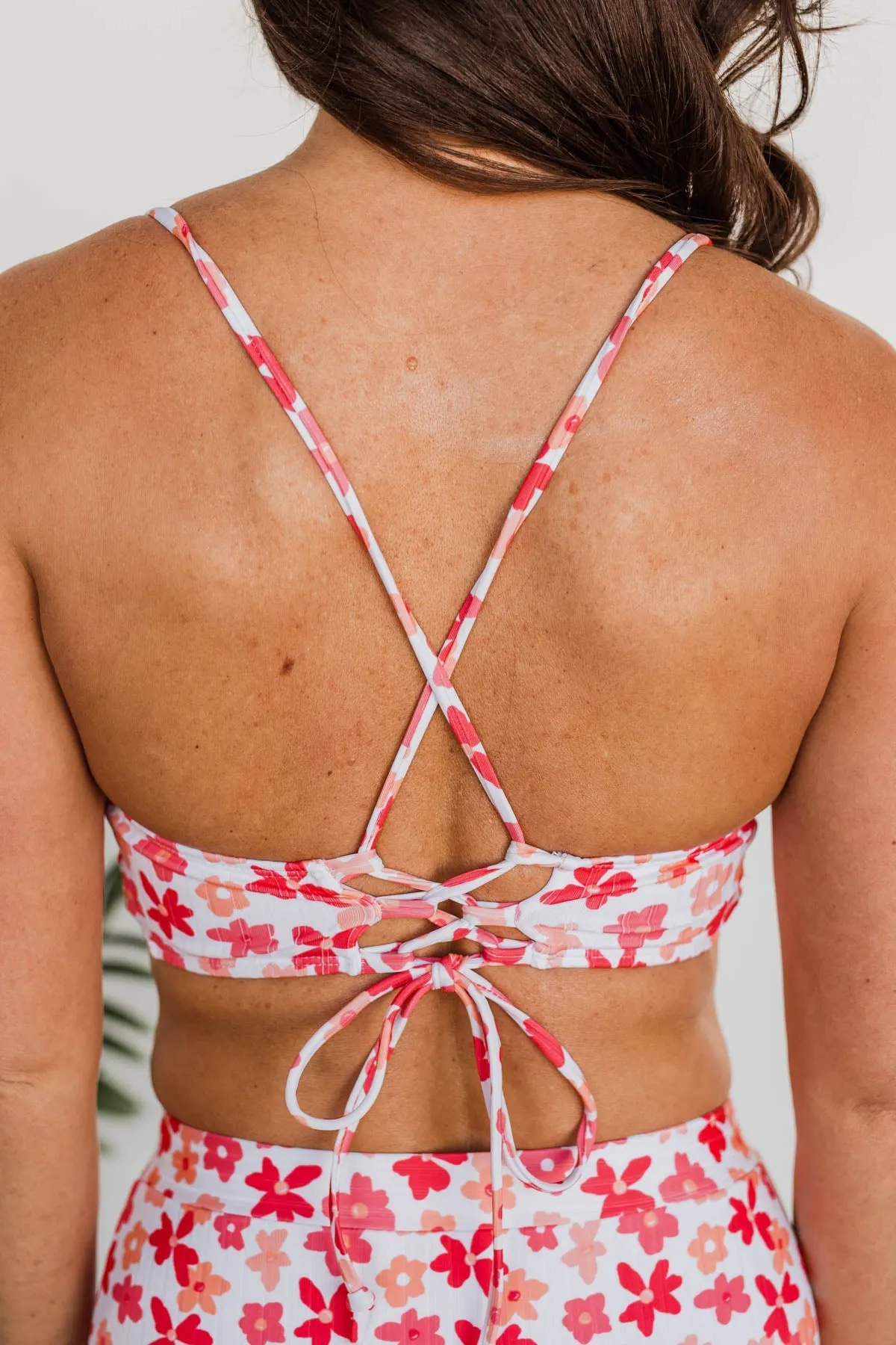 Off To The Ocean Triangle Bikini Top- Peach & Coral