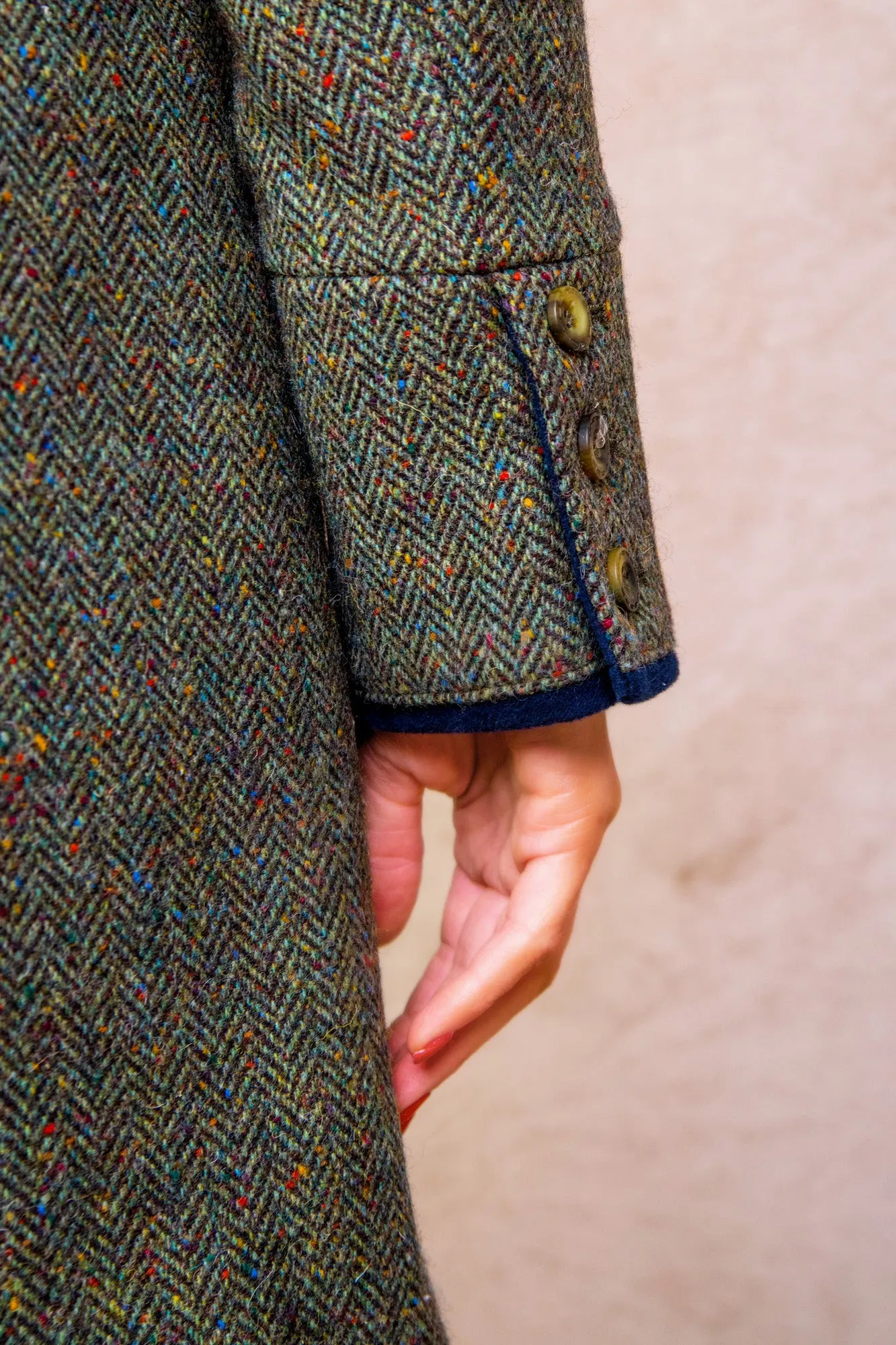 Pamela Tweed Coat - Donegal Green Fleck