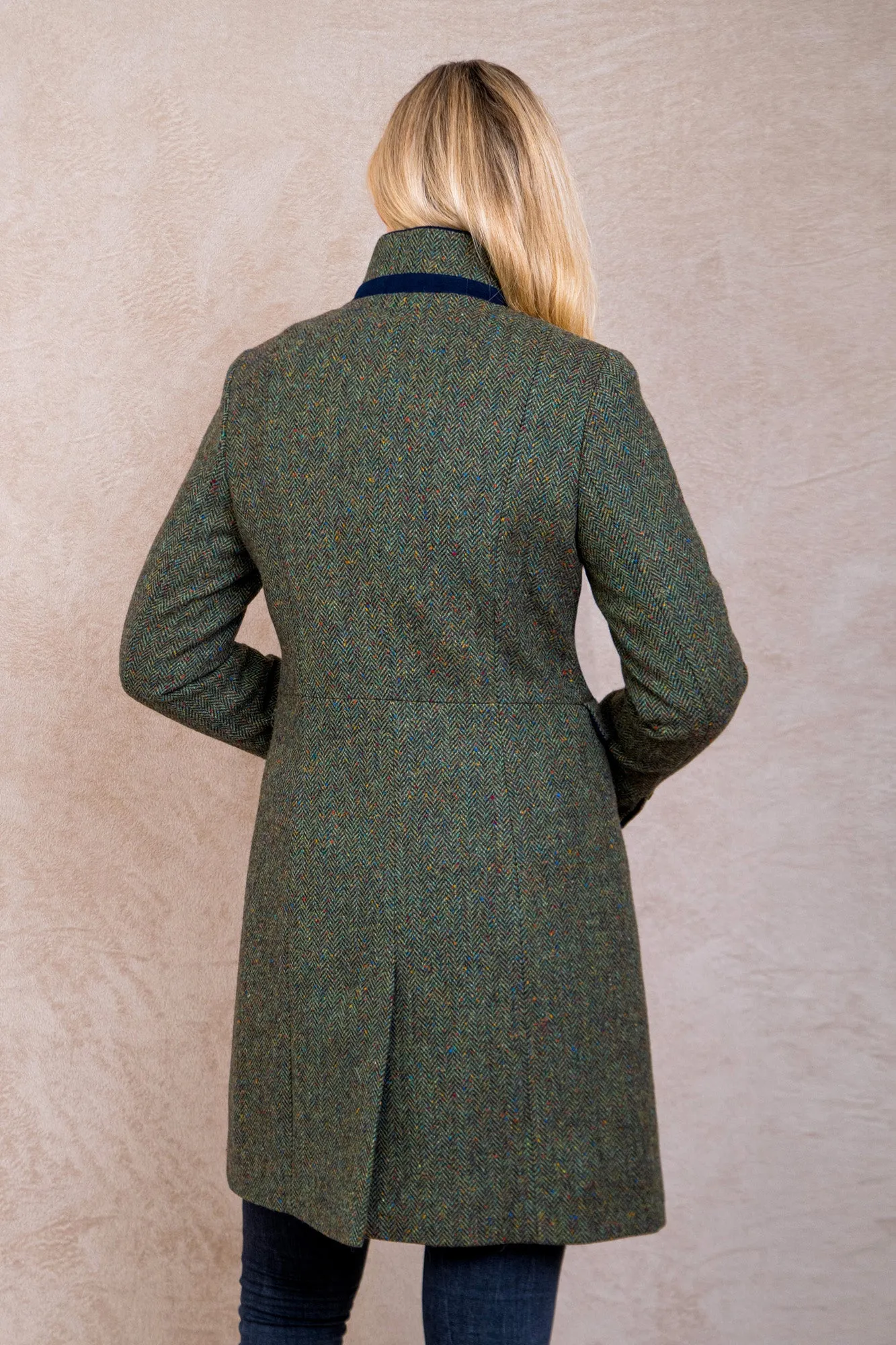 Pamela Tweed Coat - Donegal Green Fleck