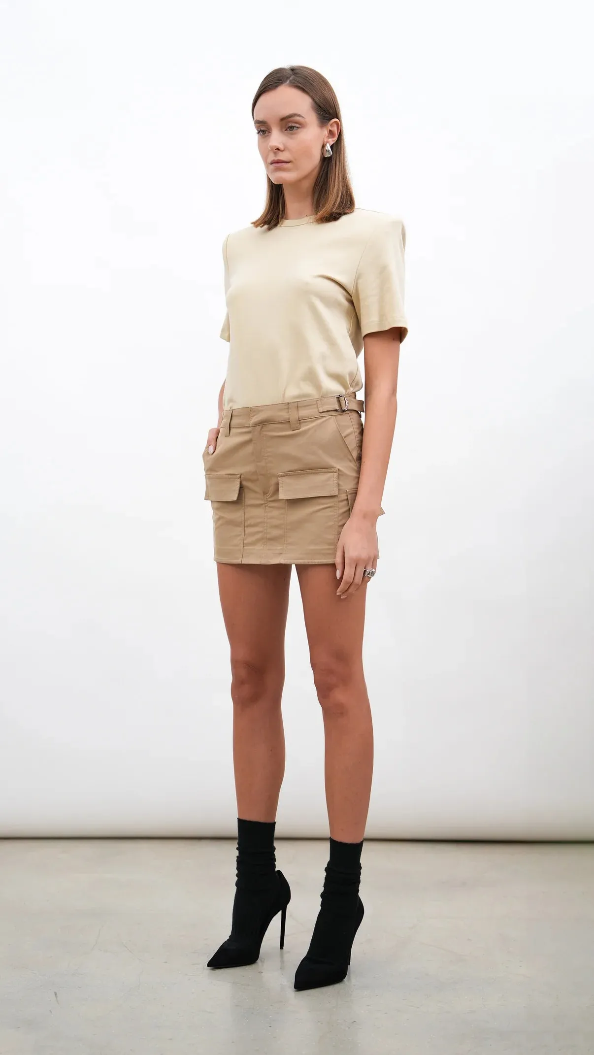 Parentezi - Pima Shoulder Pad Tee - Sand