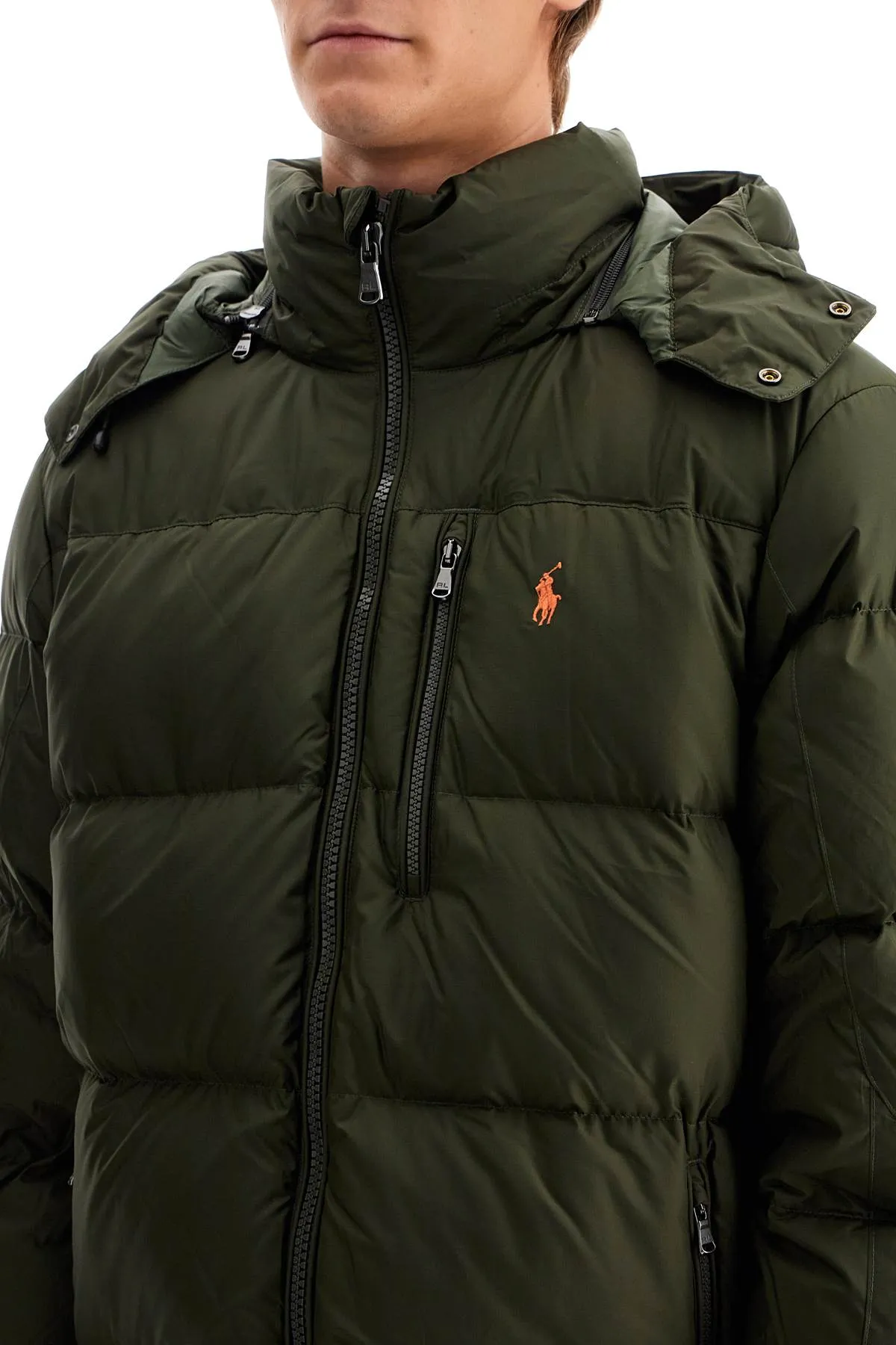 Polo Ralph Lauren Ripstop Down Jacket With Hood   Green