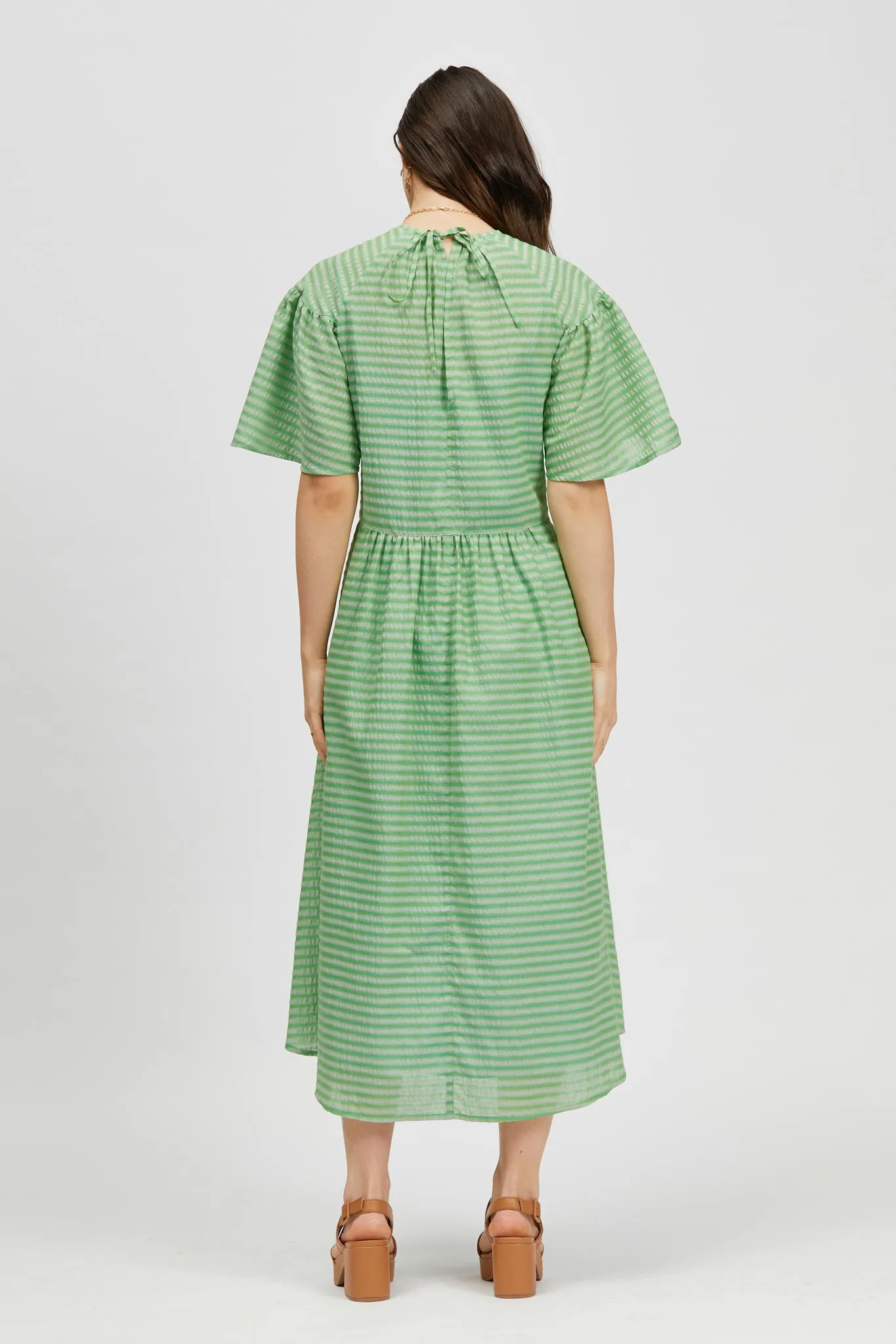 Prazer Dress Green Stripe / Light Blue