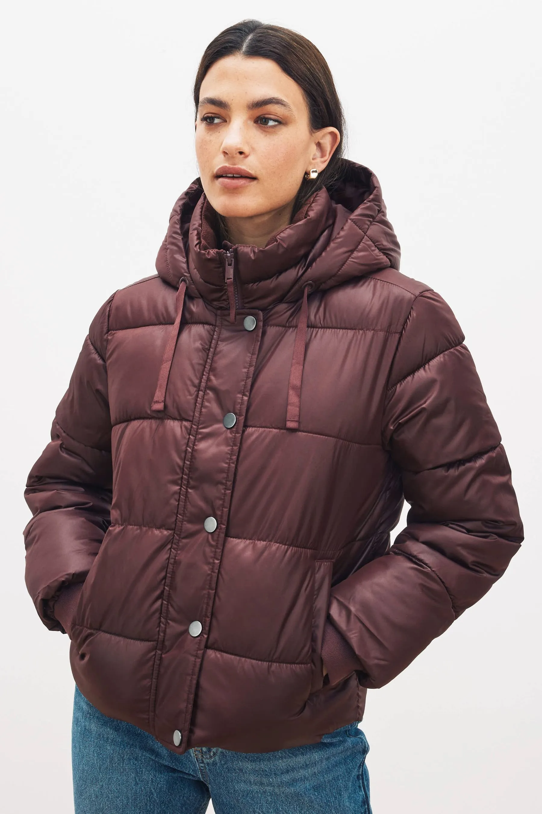 Purple Short Puffer Coat