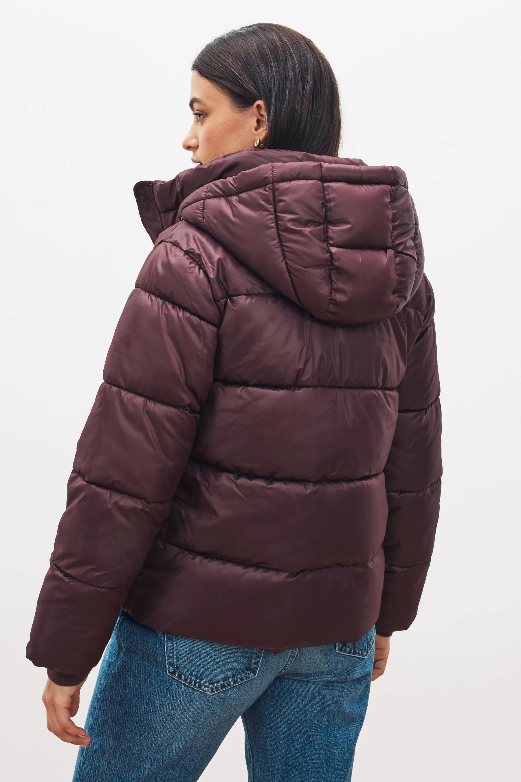 Purple Short Puffer Coat