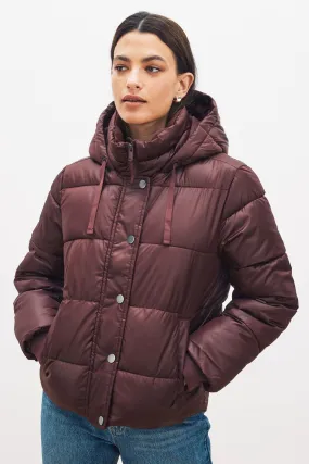 Purple Short Puffer Coat