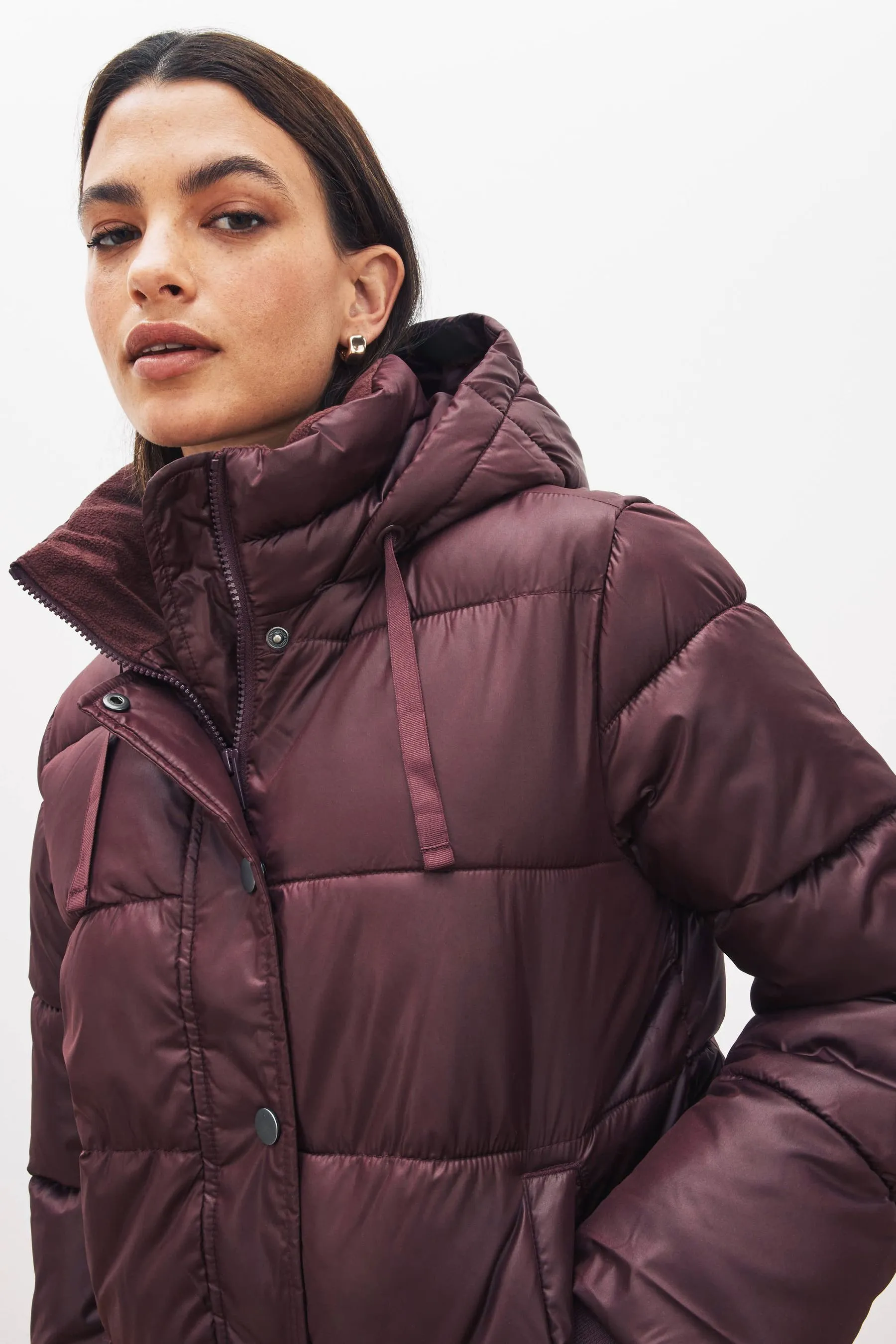 Purple Short Puffer Coat