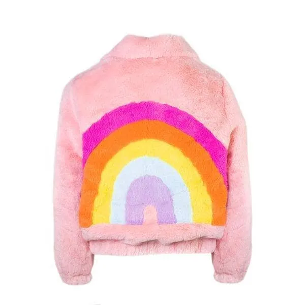 Rainbow Faux Fur Coat