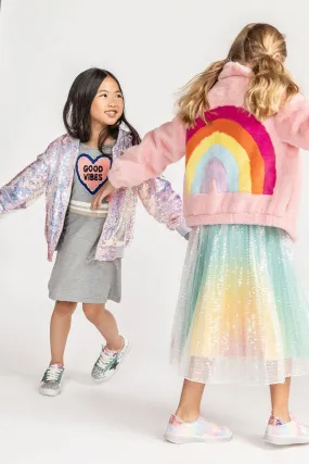 Rainbow Faux Fur Coat