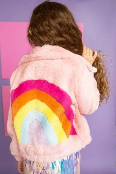 Rainbow Faux Fur Coat