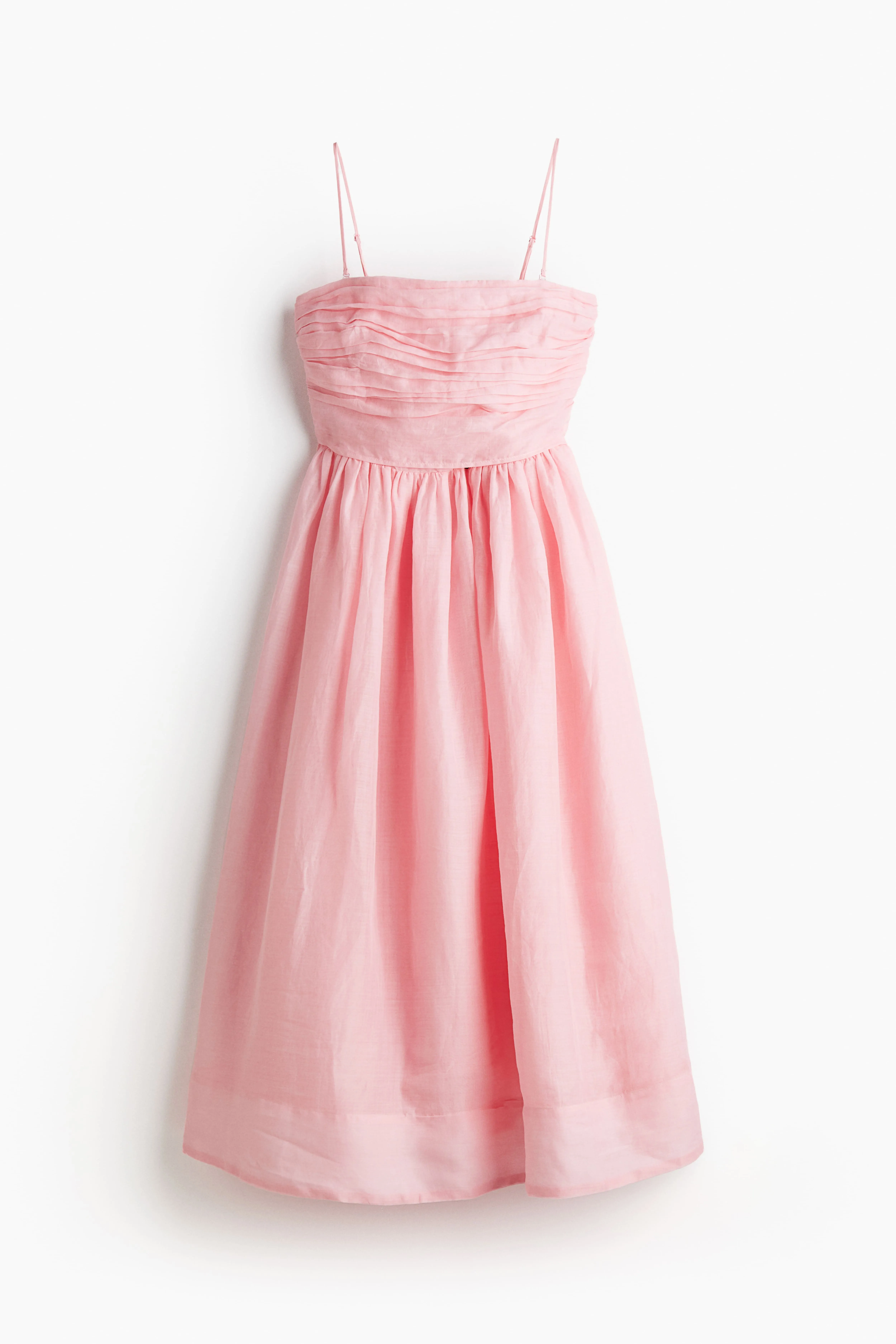 Ramie bandeau dress - Sleeveless - Midi - Light pink - Ladies | H&M GB