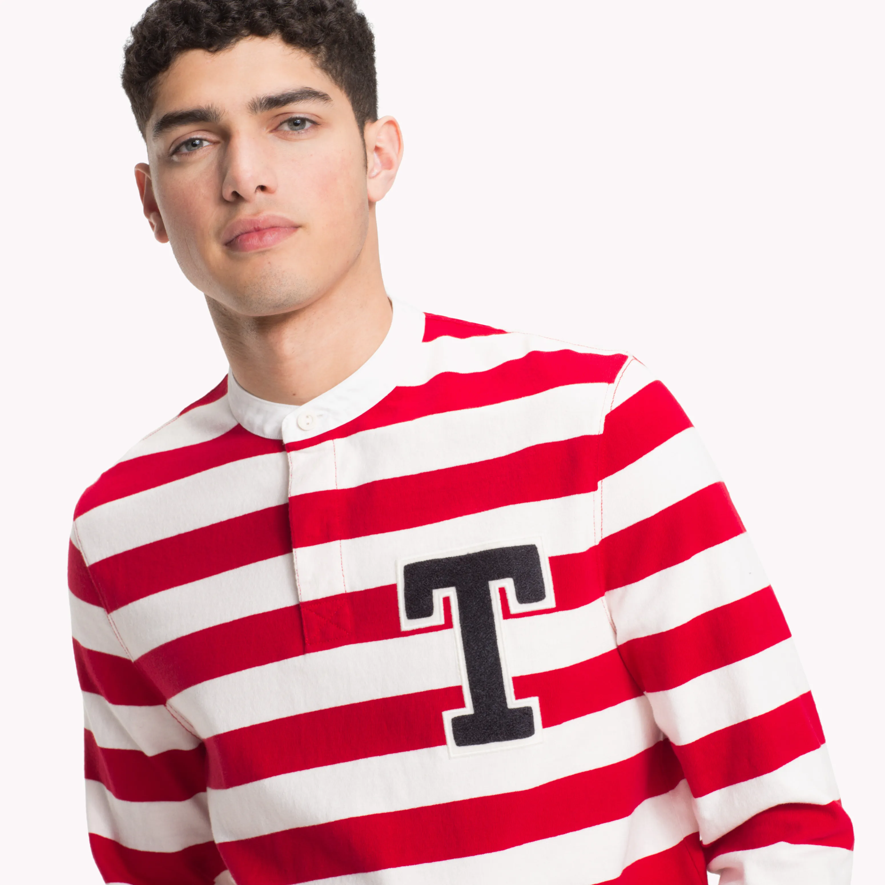 Red Stripe Monogram Rugby Shirt | Sweatshirts & Hoodies | Tommy Hilfiger