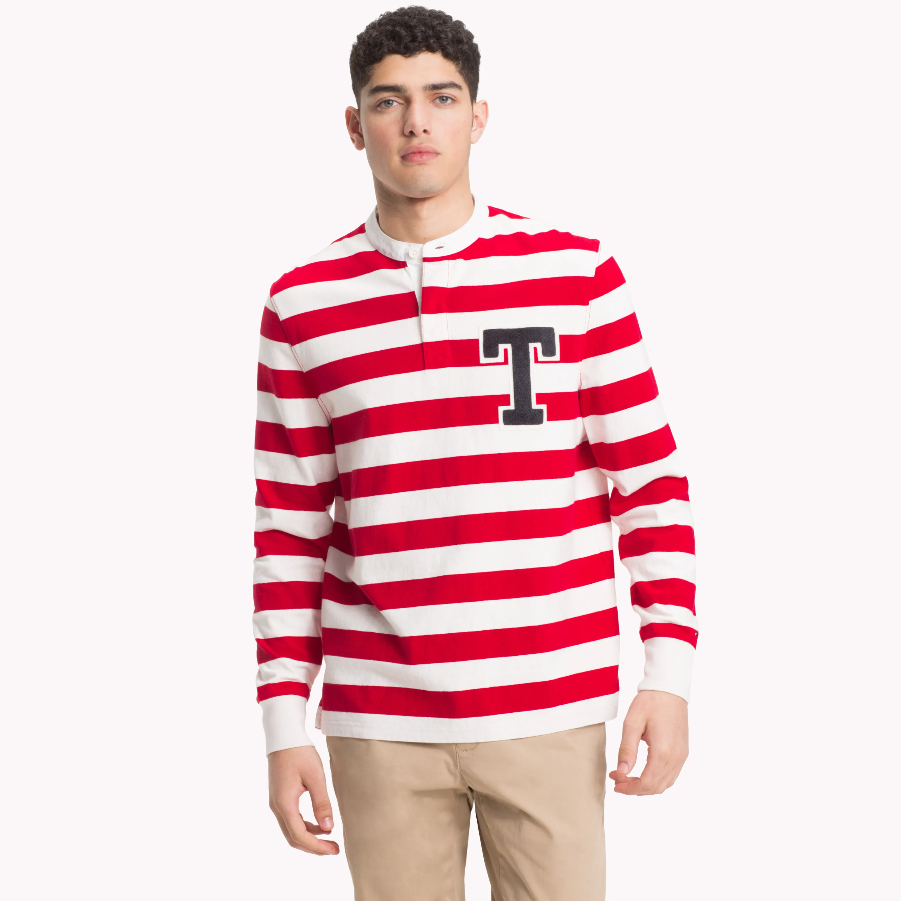 Red Stripe Monogram Rugby Shirt | Sweatshirts & Hoodies | Tommy Hilfiger