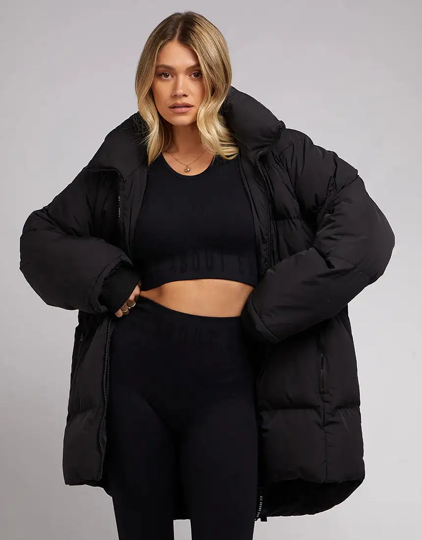 Remi Luxe Midi Puffer Black