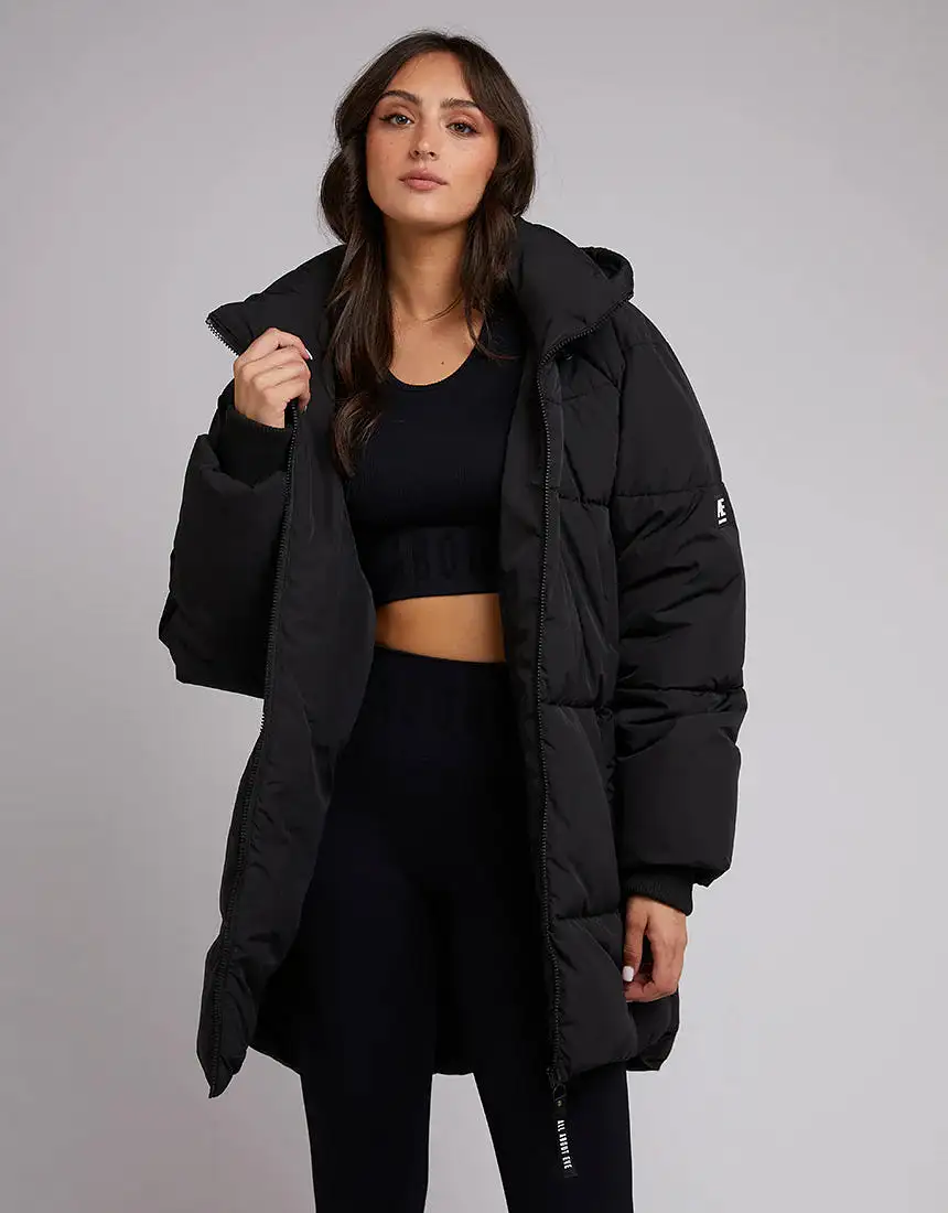 Remi Luxe Midi Puffer Black