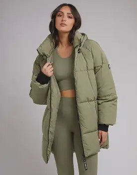 Remi Luxe Midi Puffer Khaki