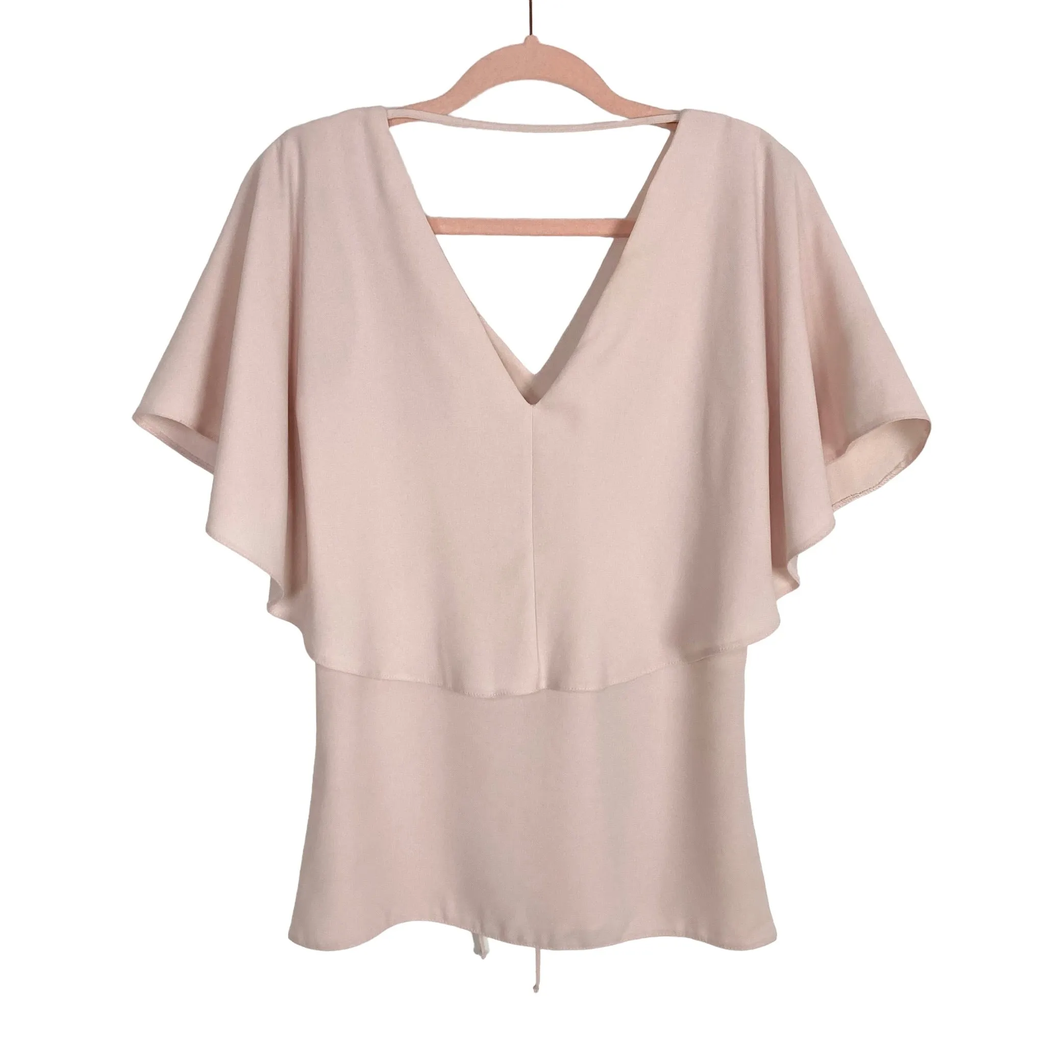 River Island Pink Ruffle Sleeve Top- Size UK 6 (US 2)