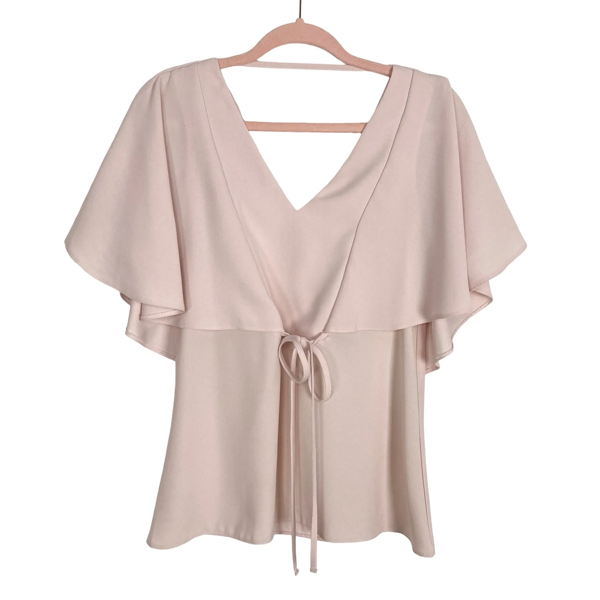 River Island Pink Ruffle Sleeve Top- Size UK 6 (US 2)