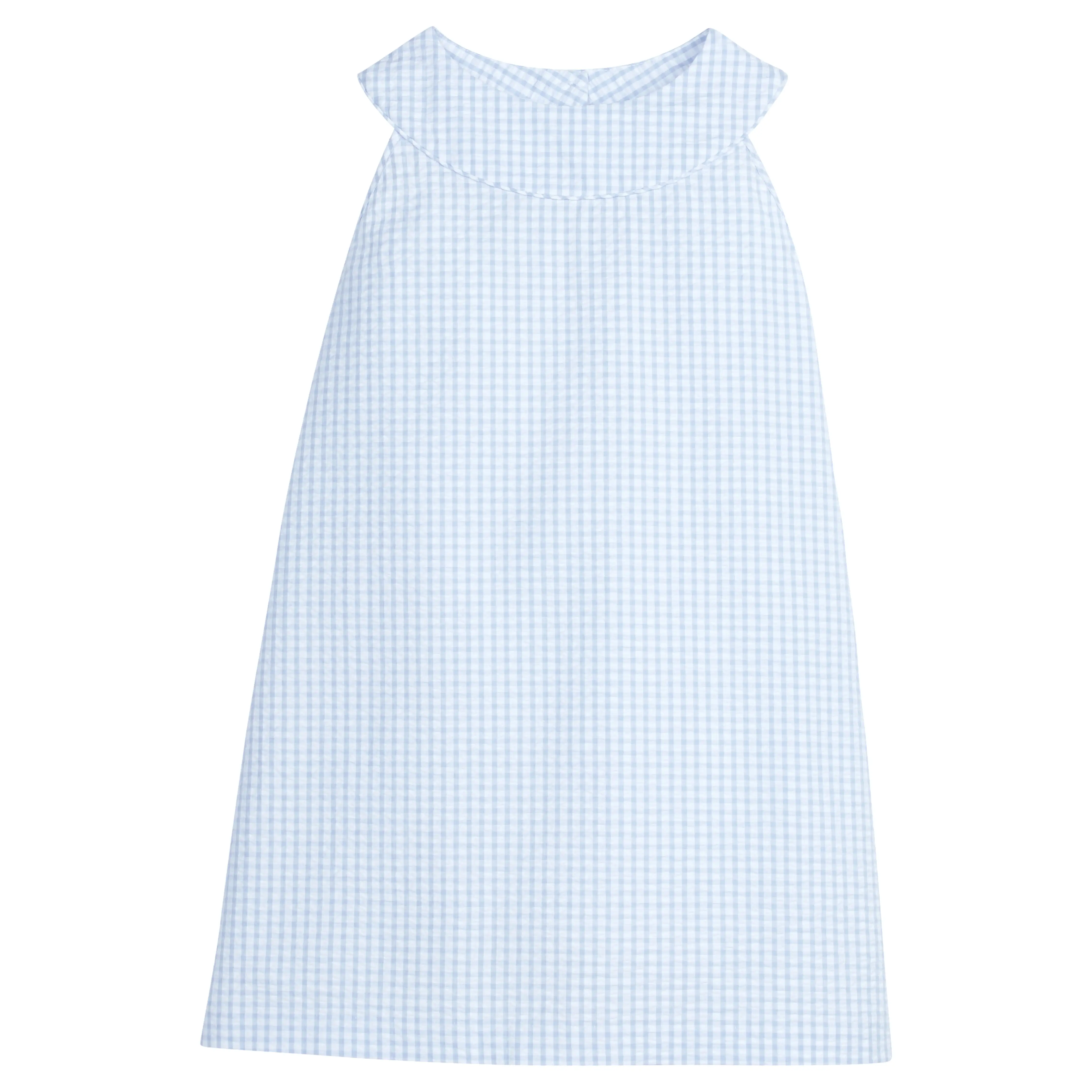 Robin Dress - Light Blue Seersucker Check