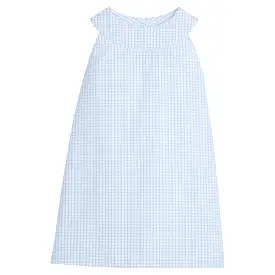 Robin Dress - Light Blue Seersucker Check