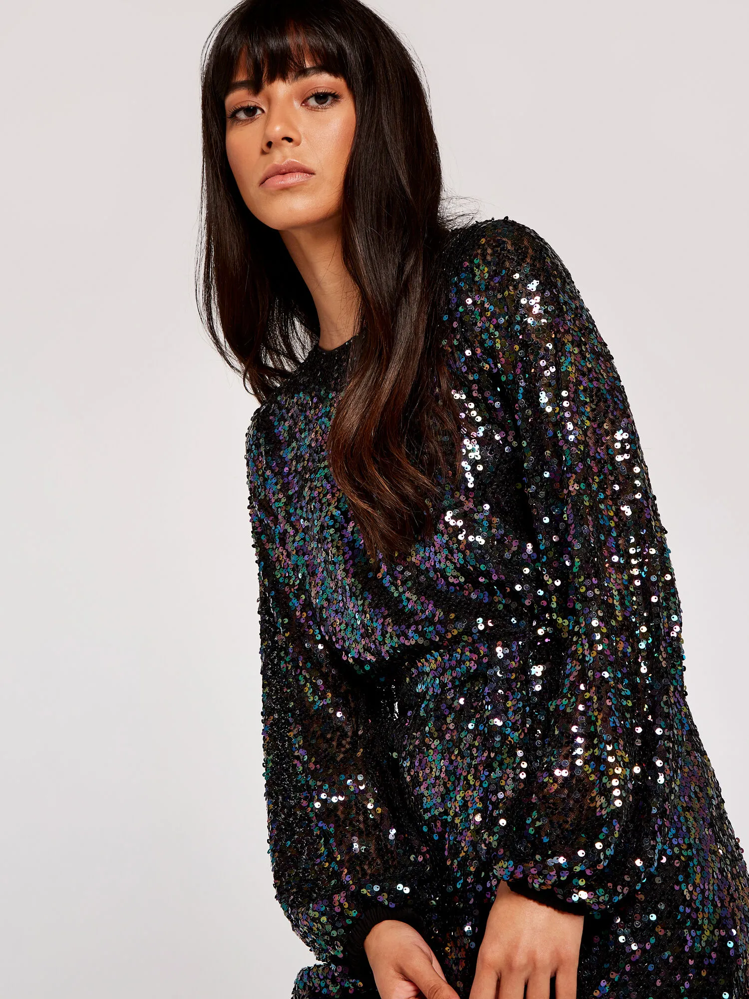 Sequin Shift Mini Dress | Apricot Clothing