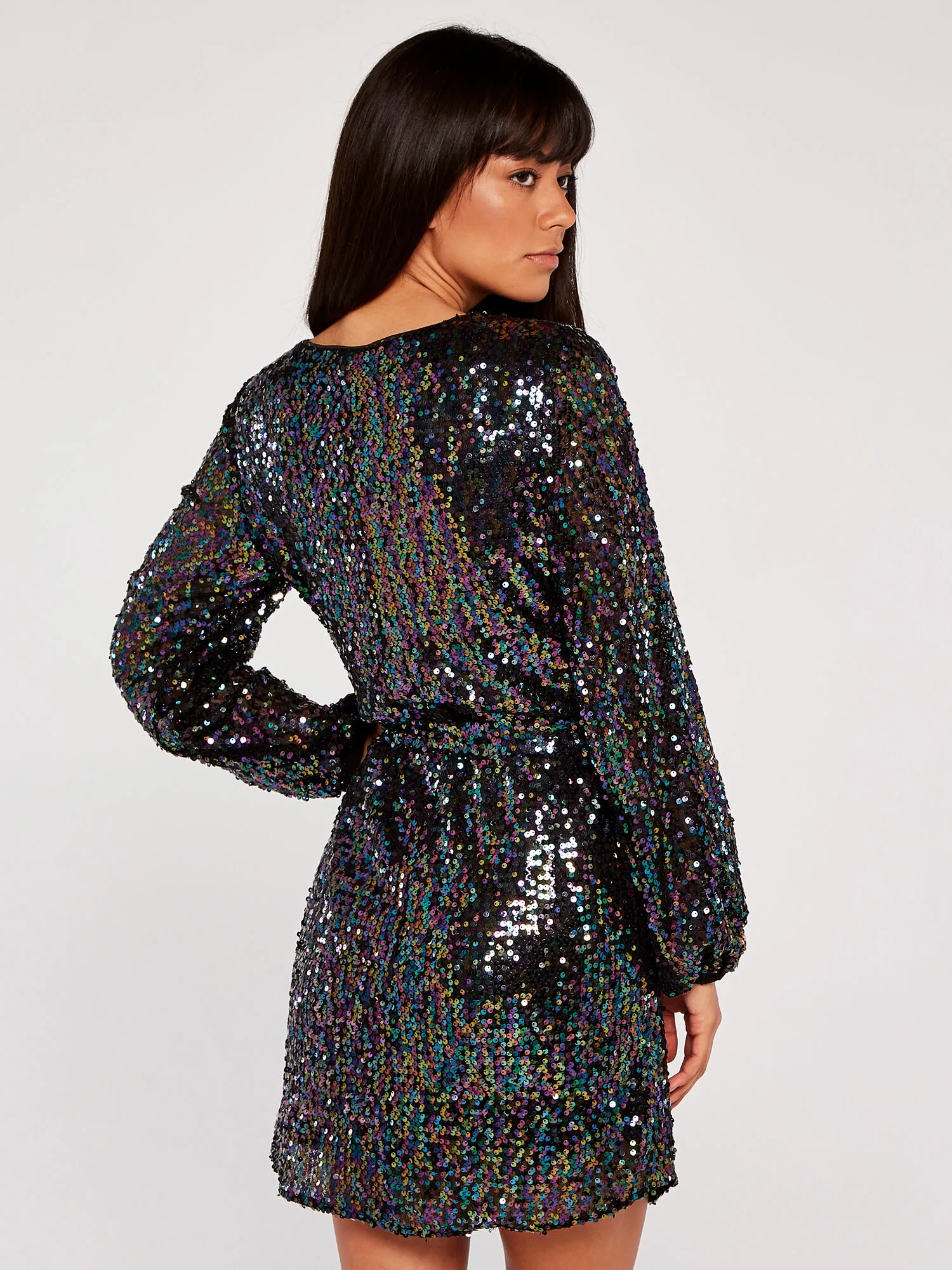 Sequin Shift Mini Dress | Apricot Clothing