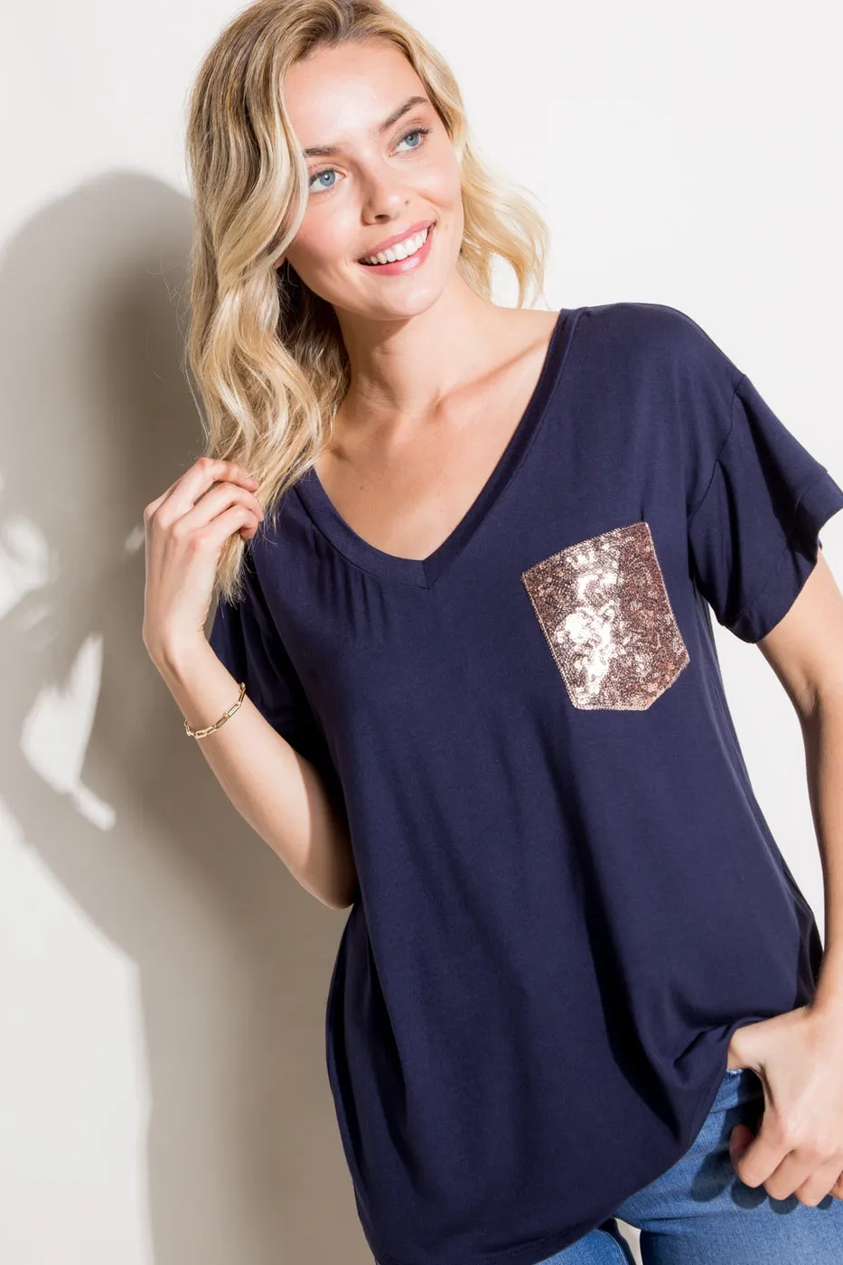 Short Sleeve Sequin Tee