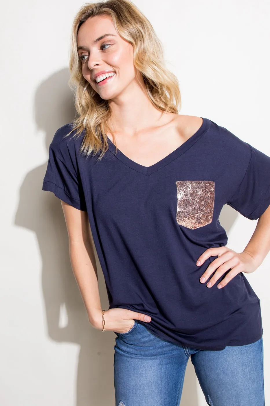 Short Sleeve Sequin Tee