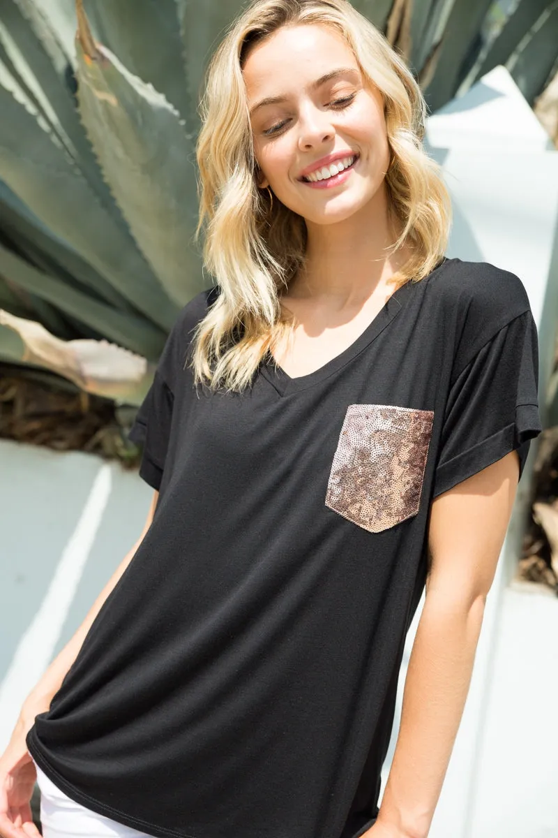 Short Sleeve Sequin Tee