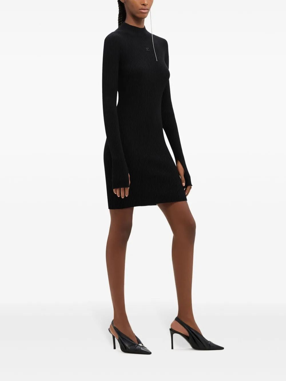 SOLAR LIGHT MOCKNECK MINI DRESS