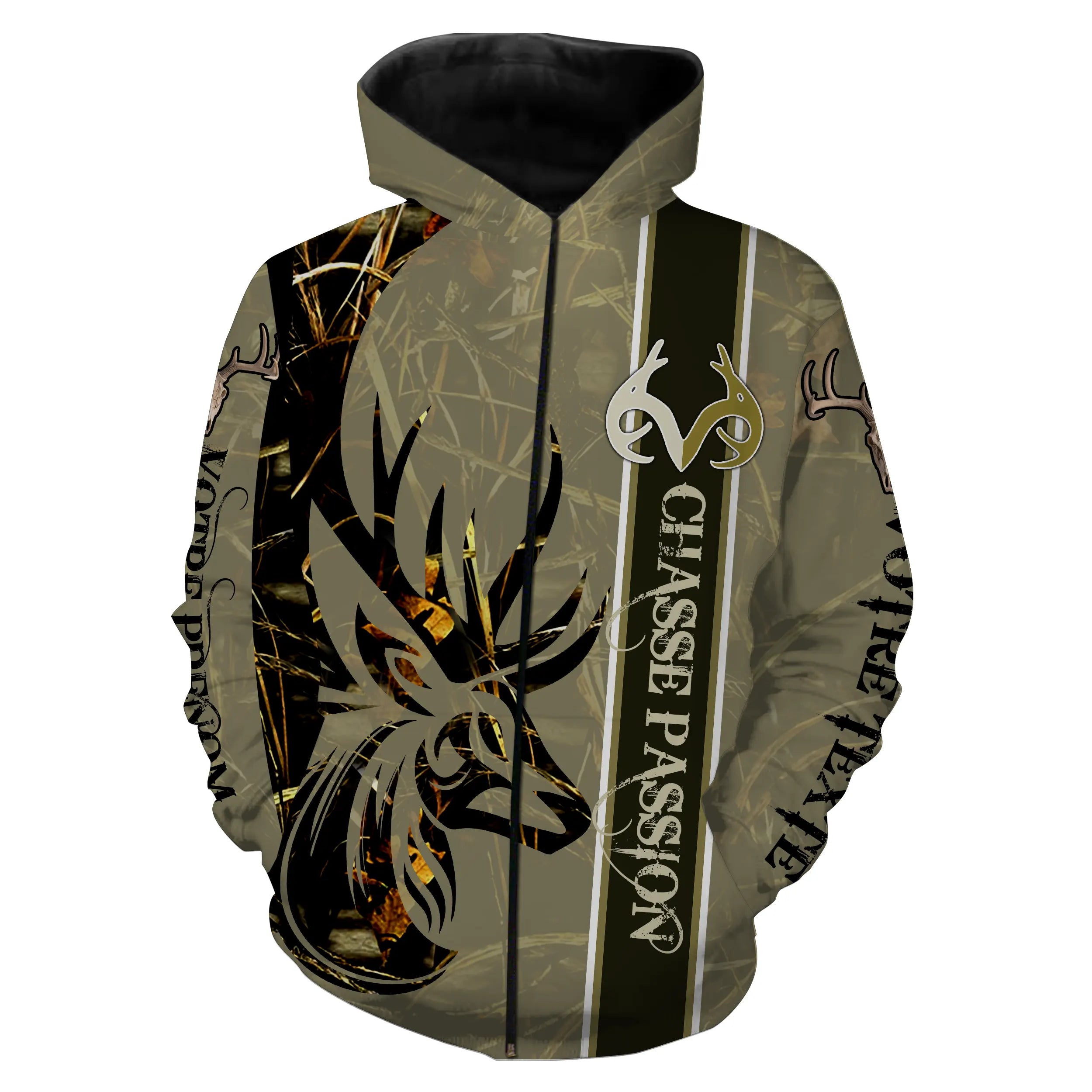 Sweat A Capuche Chasse Au Cerf, Cadeau Personnaliser Chasseur, Chasse Passion - CT08112228