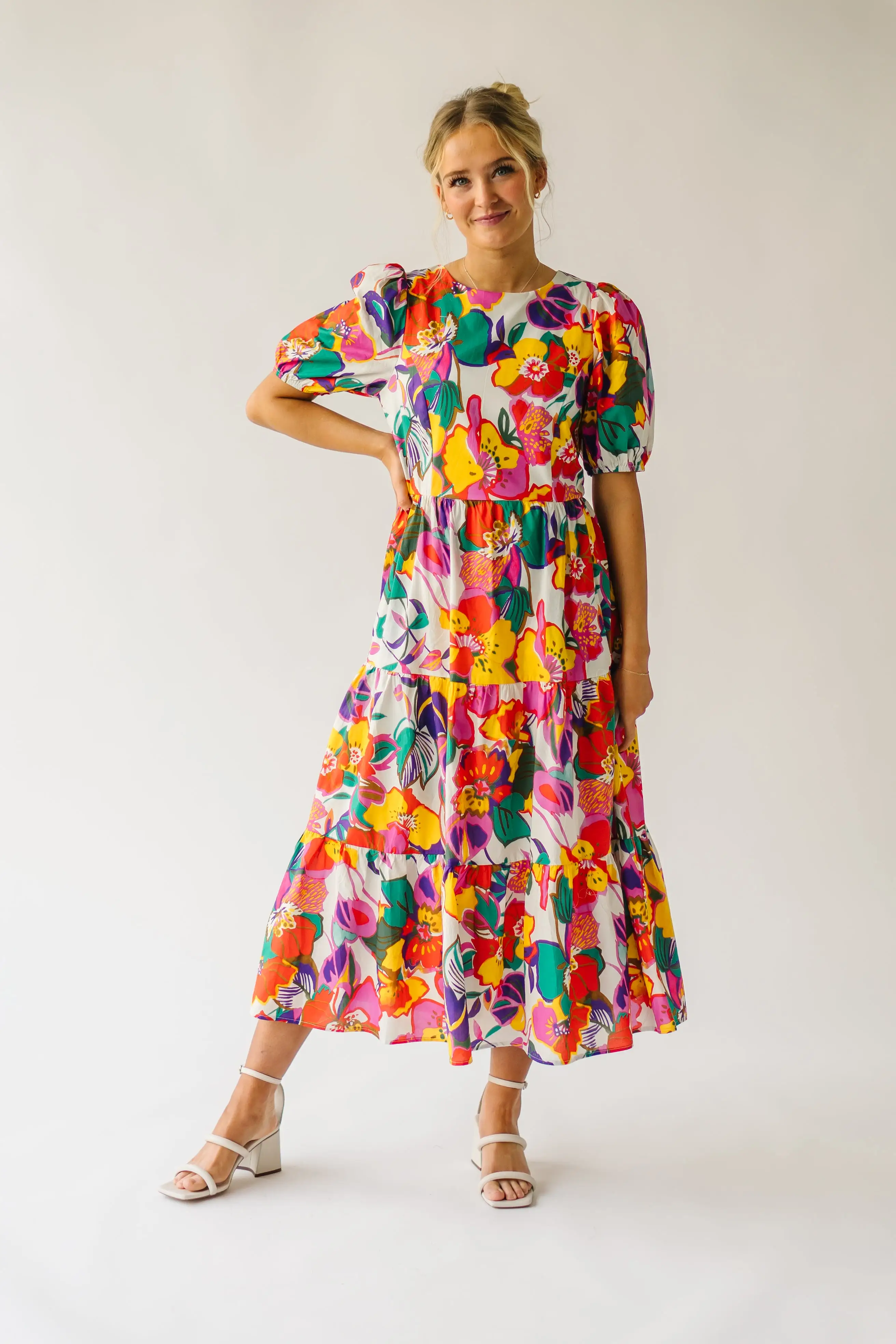 The Ballinger Patterned Midi Dress in Multi