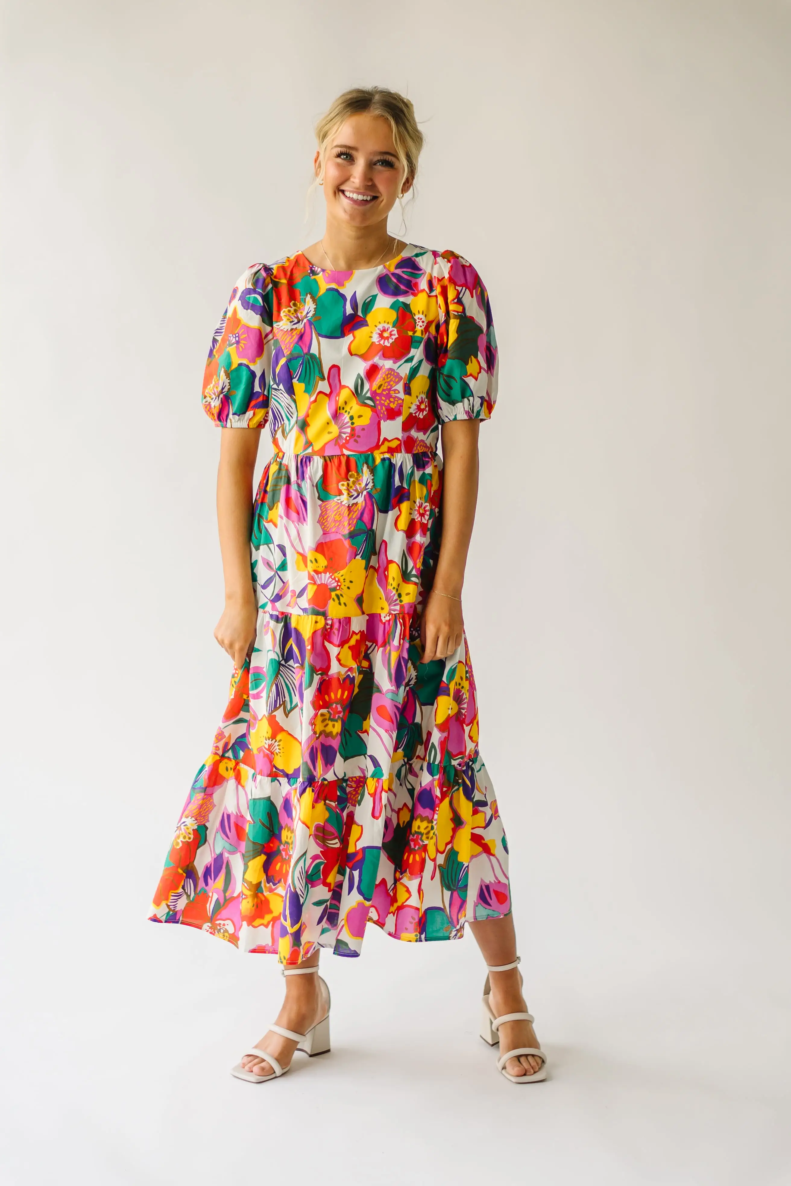 The Ballinger Patterned Midi Dress in Multi