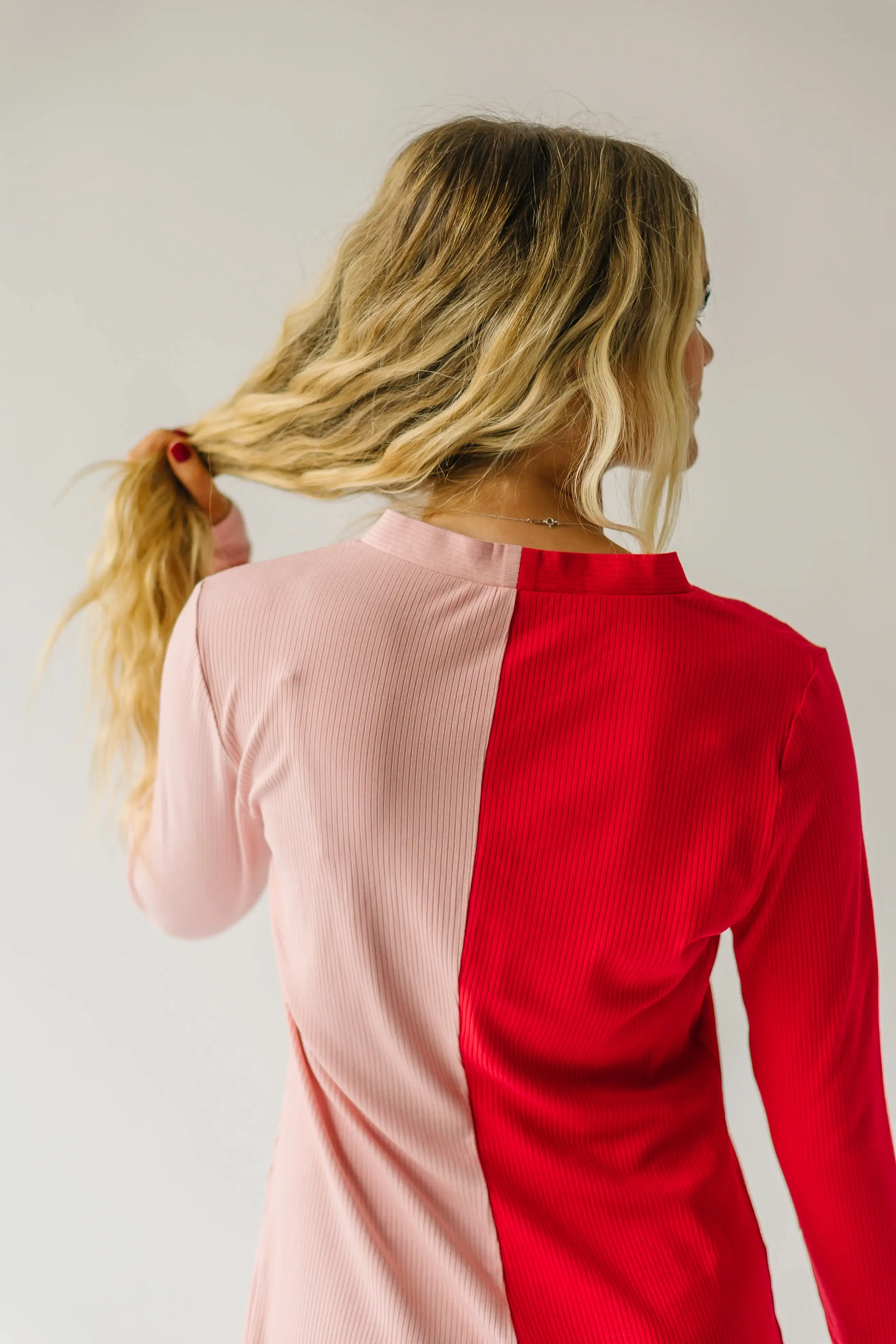 The Cupid Colorblock Dress in Pink + Red