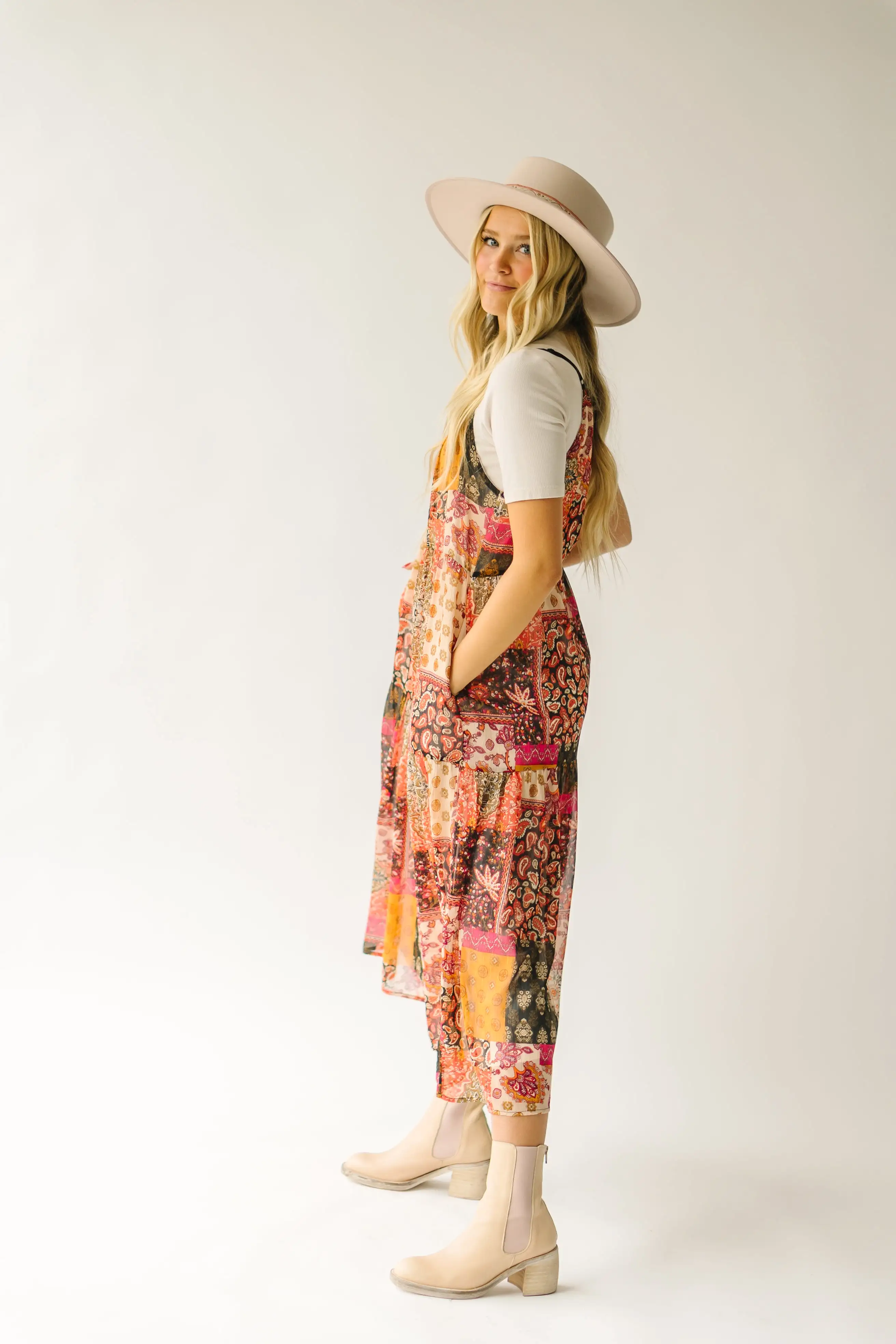 The Danby Patchwork Midi Dress in Multi