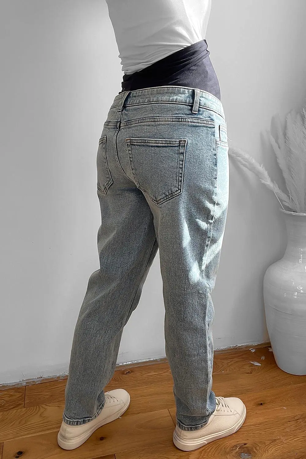 Thick Cotton Blend Bump Support Maternity Jeans