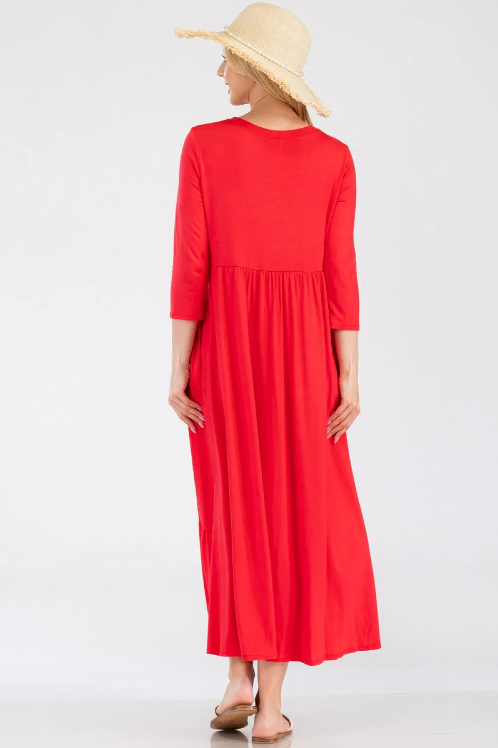 Tonya Marie Tiered Dress- Light Red